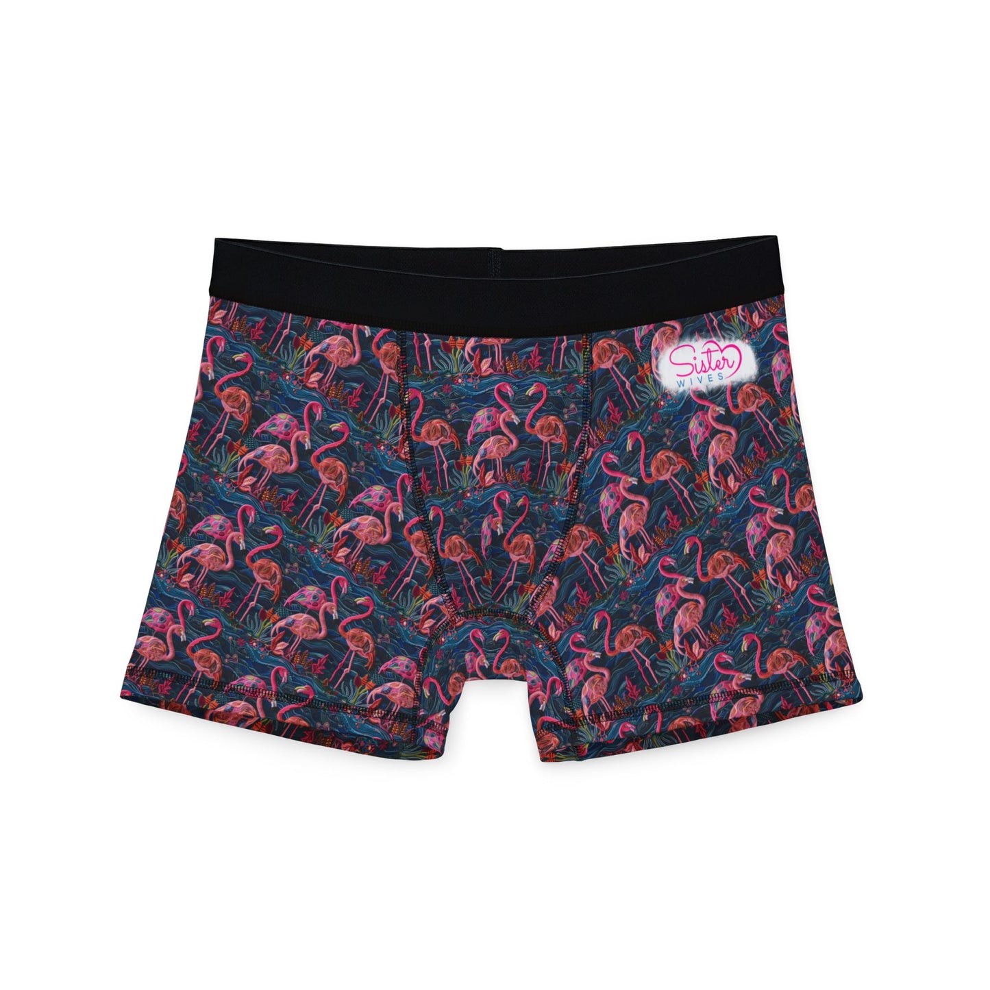 Sisterwivesl Flamingos Men's Boxers | Fun Swinger Underwear, Summer Loungewear, Tropical Gift, Comfortable Boxers, Vibrant Print