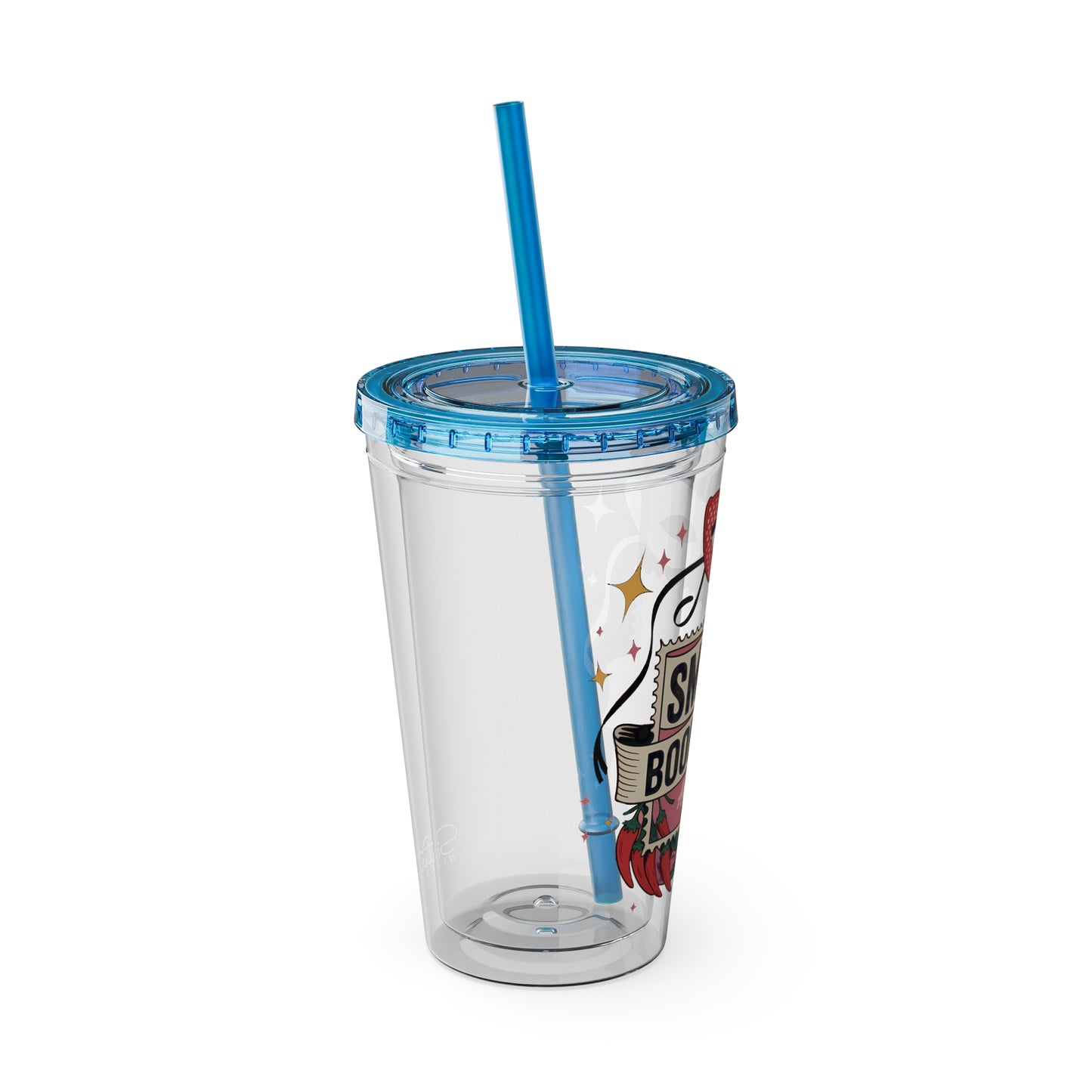 Admit One: Smutty Book Club – 16oz Sunsplash Tumbler | Polyamory Pride Cup | ENM Lifestyle Drinkware | Swinger Aesthetic Travel Cup | Spicy Romance Reader Gift | Poly, Open Relationship,...