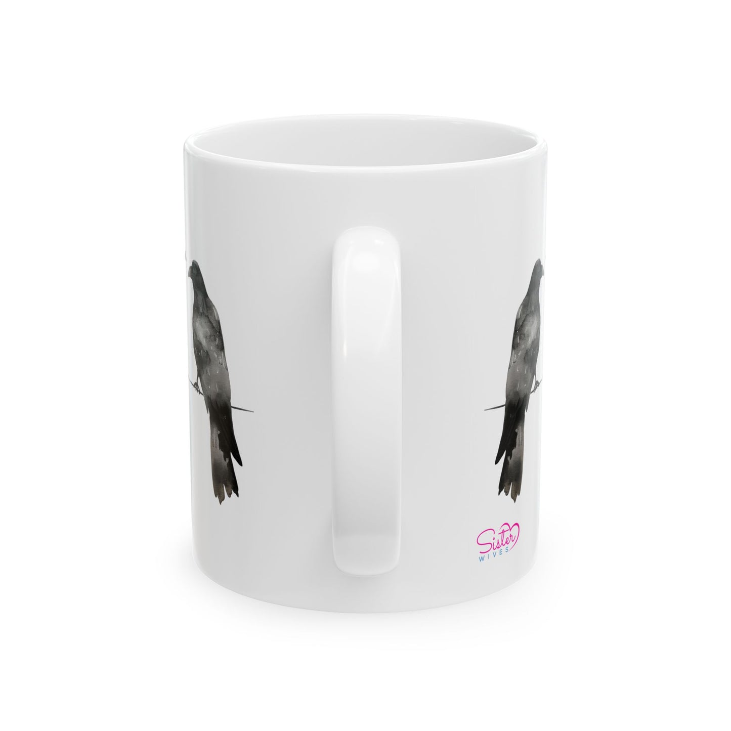Three Crows Mug | Chosen Family Coffee Cup | Polyamory & Sisterwives Symbol Mug | Ethical Non-Monogamy Gift | Cozy Ceramic Mug