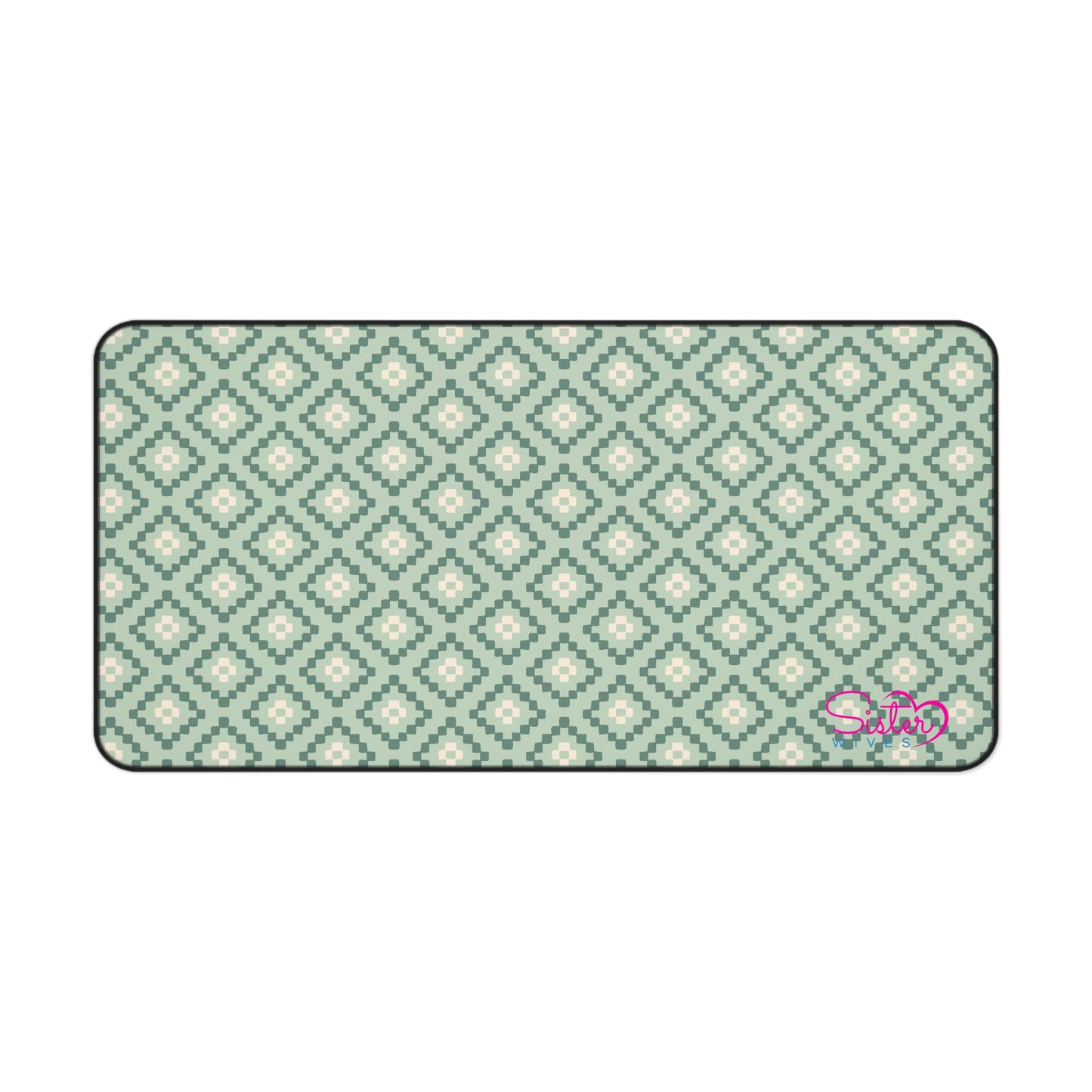 Geometric Desk Mat – Boho Pattern Mouse Pad, Neoprene Extended Desk Mat, Polyamory Friendly Office Decor, Love-Positive Workspace Accessory