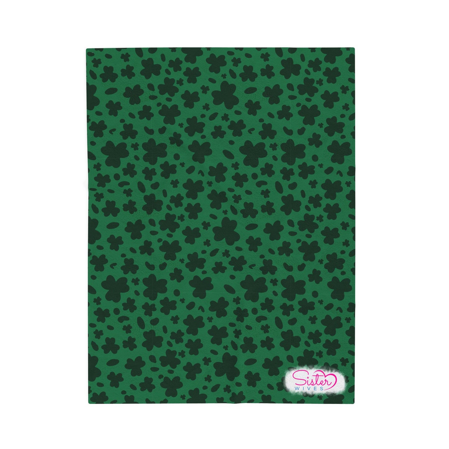 Leopard Print Shamrock Throw Blanket St. Patty’s Day Home Decor Polyamory Sisterwives ENM Friendly Home Decor | Swinger Lifestyle Cozy Blanket
