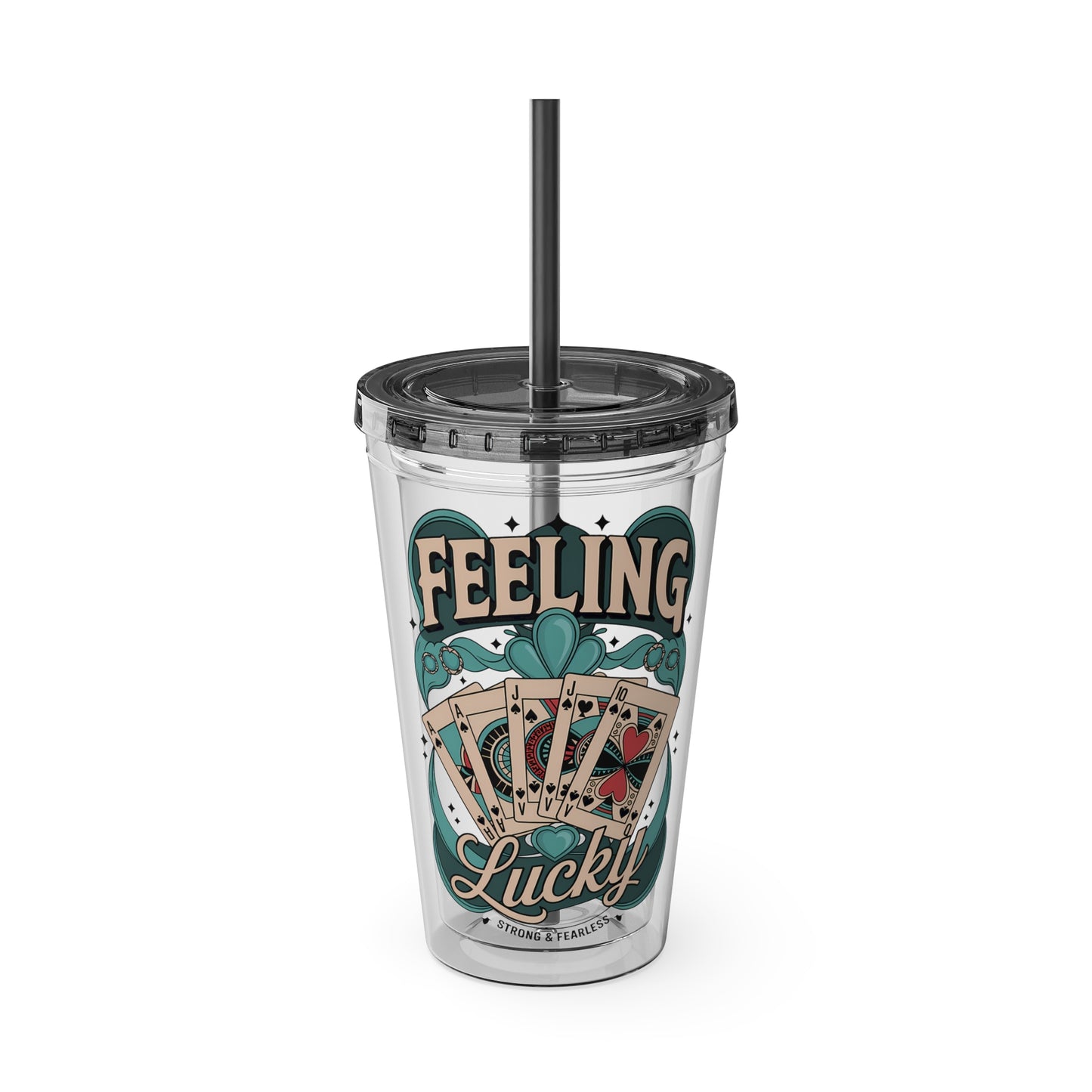 Feeling Lucky? Swinger Lifestyle 16oz Sunsplash Tumbler | Polyamory Pride Cup | ENM Drinkware | Ethical Non-Monogamy Gift | Open Relationship Aesthetic | Lifestyle Party Travel Cup