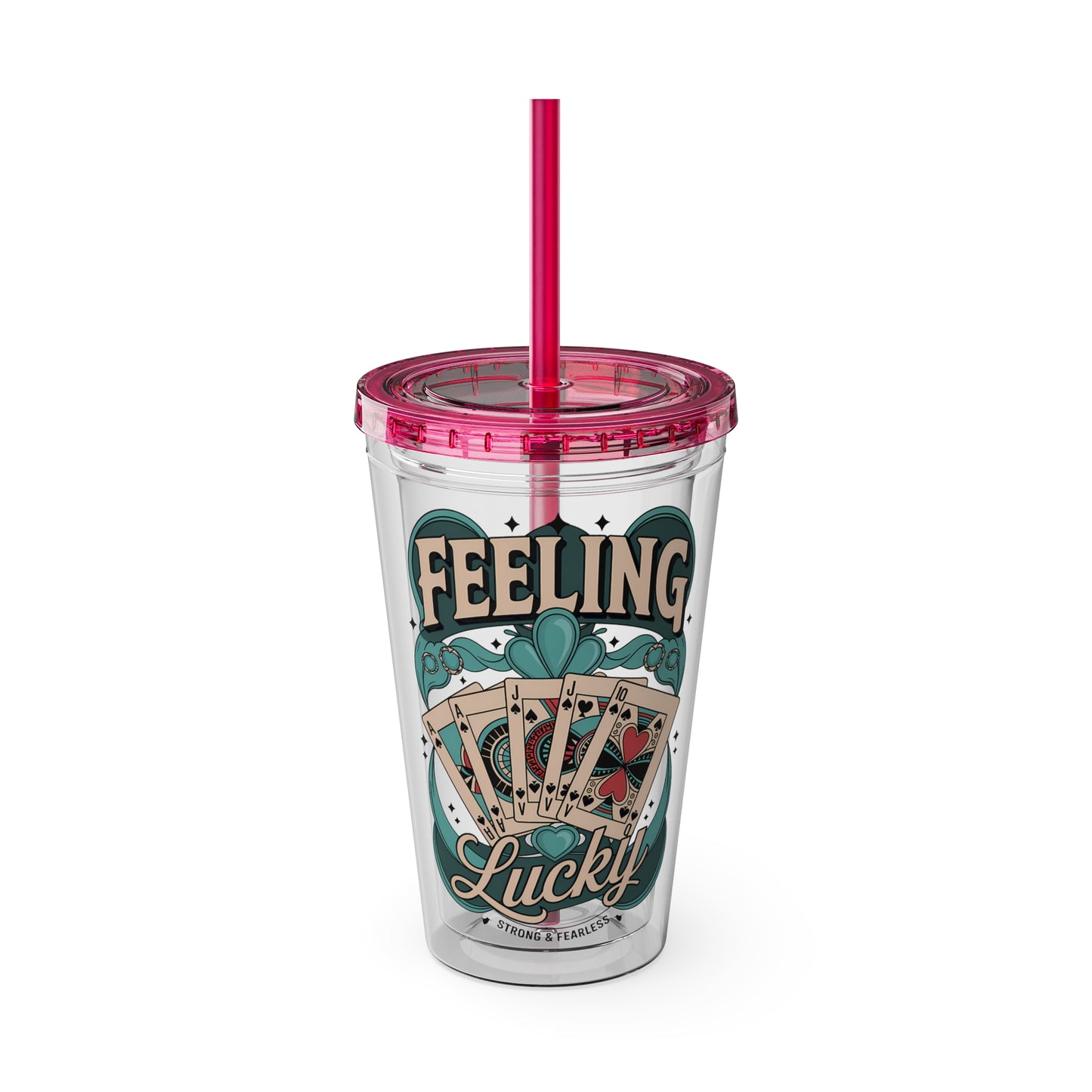 Feeling Lucky? Swinger Lifestyle 16oz Sunsplash Tumbler | Polyamory Pride Cup | ENM Drinkware | Ethical Non-Monogamy Gift | Open Relationship Aesthetic | Lifestyle Party Travel Cup