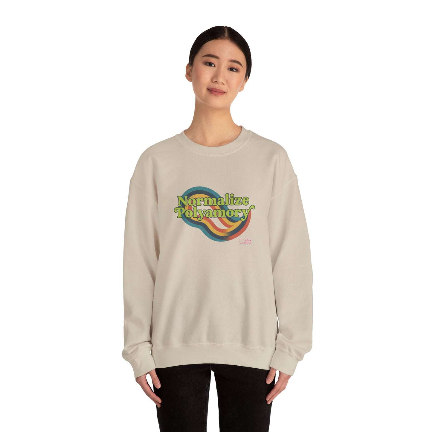Normalize Polyamory Sweatshirt – Ethical Non-Monogamy Unisex Crewneck | Poly Pride & Relationship Visibility Apparel