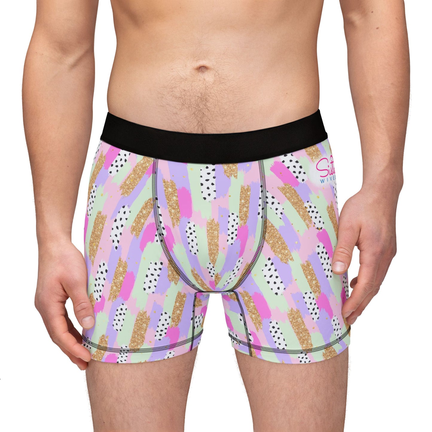 Pastel Abstract Men’s Boxer Briefs | Polyamory-Friendly Underwear | ENM Men’s Loungewear | Aesthetic Stretch Boxer Briefs | Body-Positive Intimates