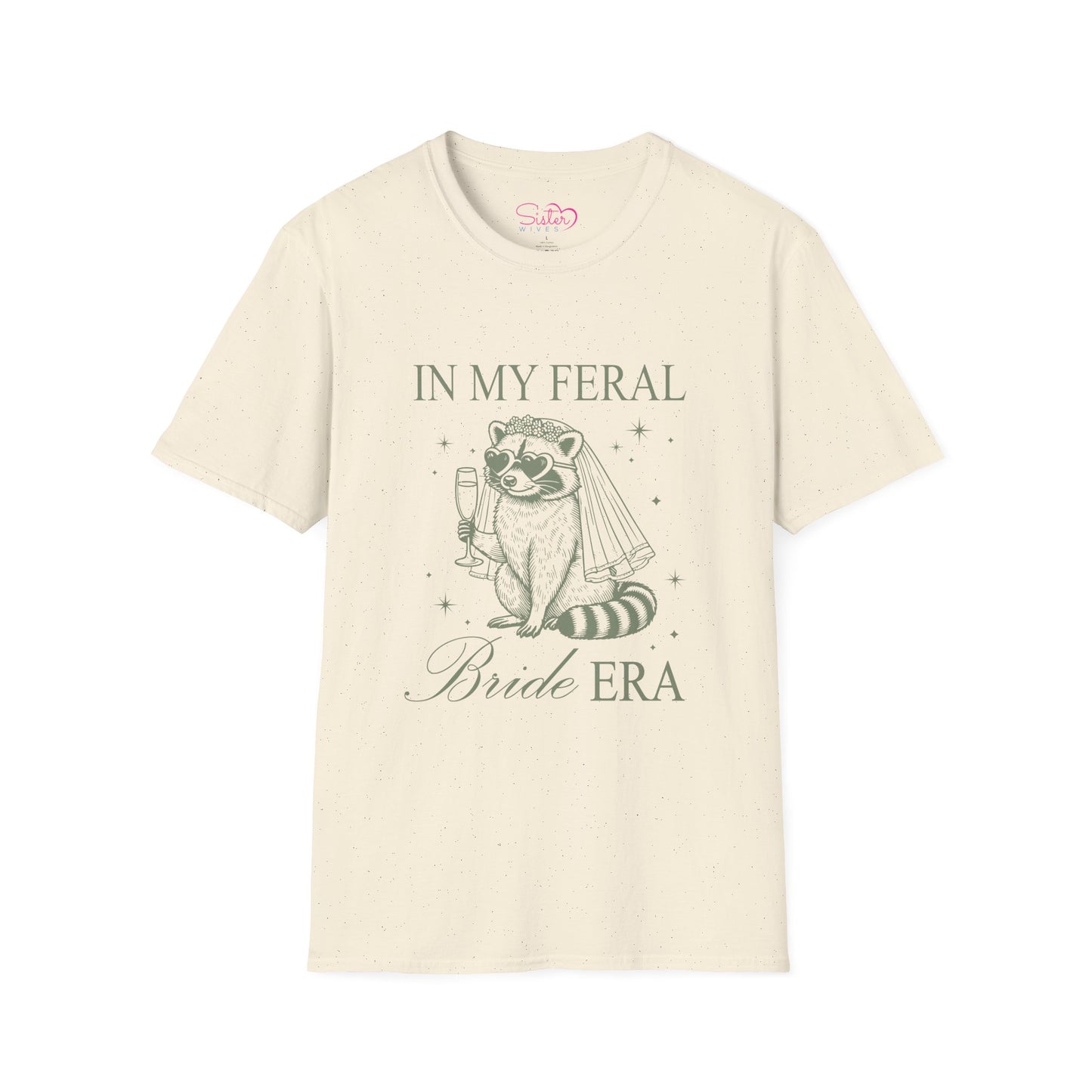 In My Feral Bride Era Shirt – Funny Bachelorette Party Tee, Chaotic Bride Humor Wedding Shirt, Poly-Friendly Unisex Gildan 64000