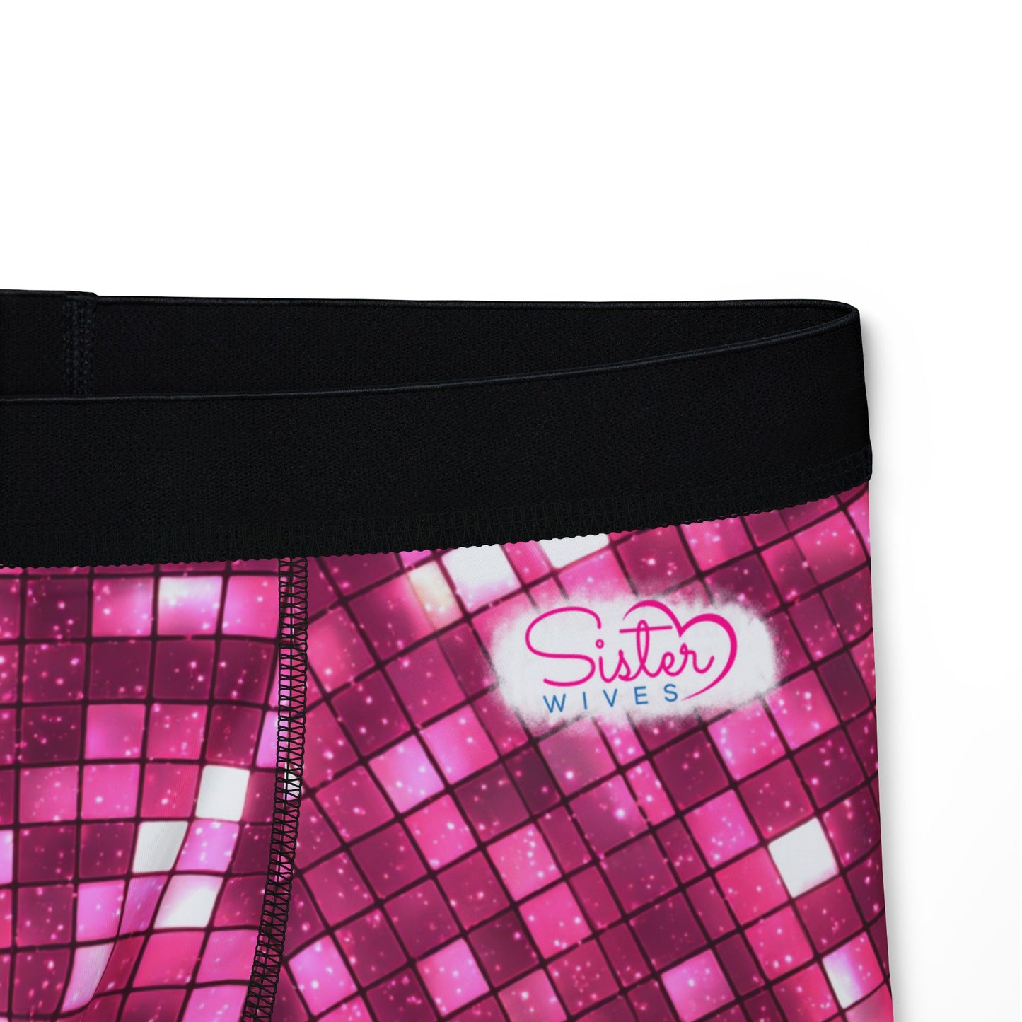Men’s Valentine’s Mosaic Boxer Briefs – Pink Pixel Heart Boxers, Polyamory & Swinger Friendly Underwear, ENM Pride, Matching Couples Sets Available
