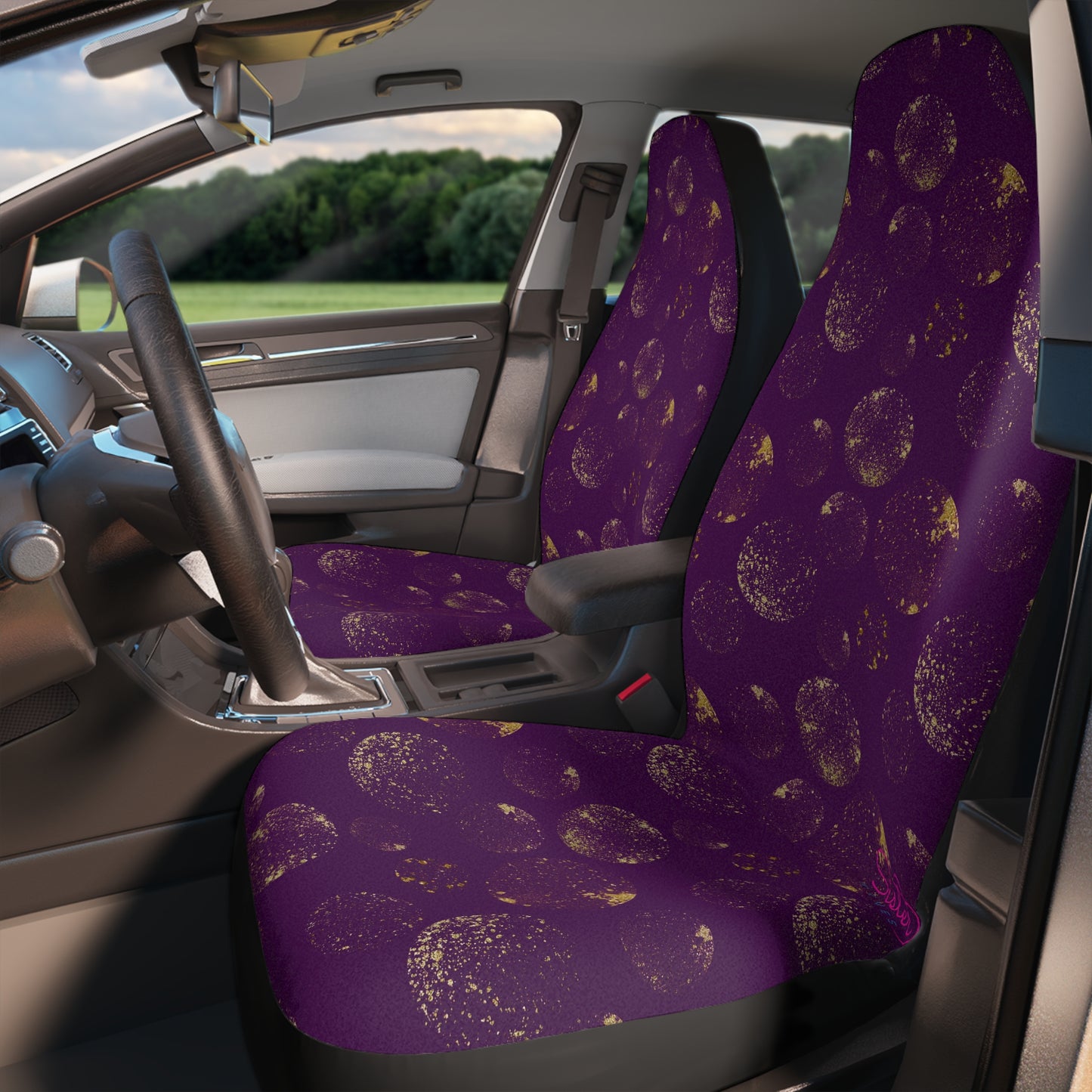 Celestial Polyamory Car Seat Covers – Astrology & Cosmic Interior Decor | ENM, Non-Monogamy & Pride-Friendly Auto Accessories