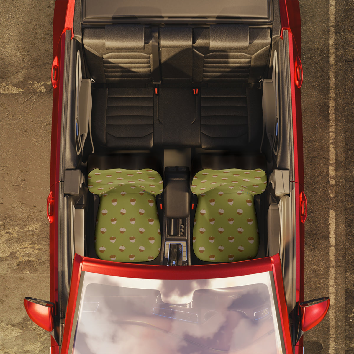 Acorn Car Seat Covers | Woodland Cottagecore Auto Decor | Cozy Nature Boho Seat Covers | Polyamory & ENM Friendly