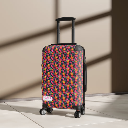 SisterWives Tropical Pink Pineapple Suitcase - Luggage, Travel Gear, Vacation Essential, Summer Adventure Bag, Stylish Travel Accessory
