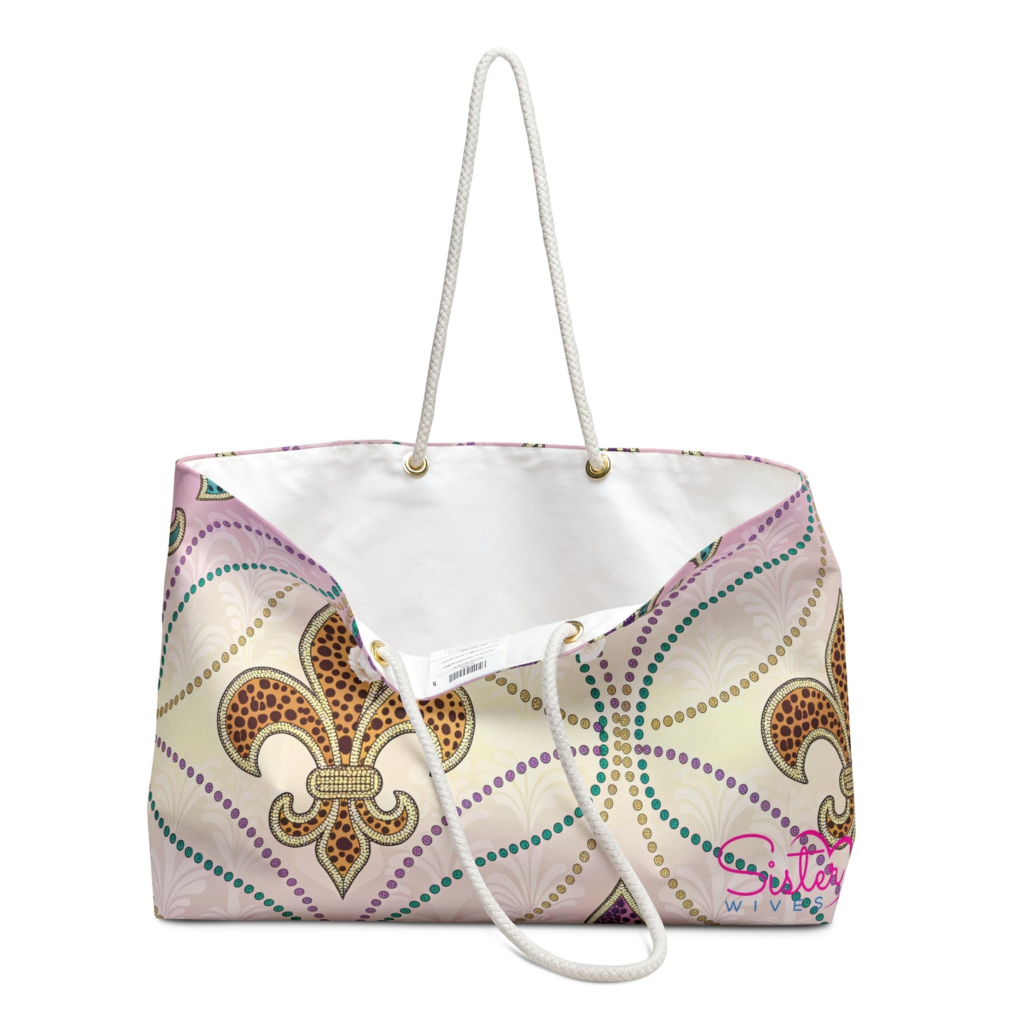 Mardi Gras Cheetah Print Weekender Bag | Polyamory ENM Friendly Travel Tote | Matching Couple & Throuple Overnight Bag | Festival & Cruise Carryall