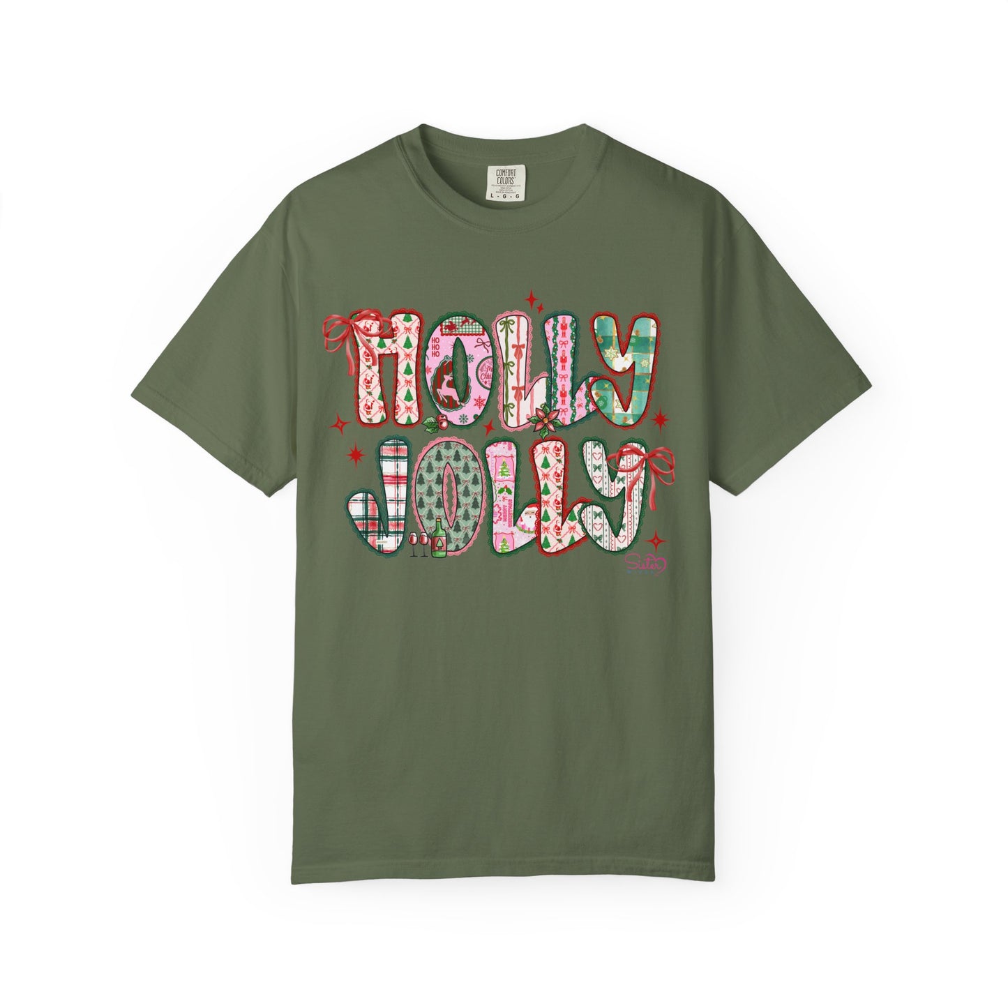 Holly Jolly Holiday Coquette T-Shirt, Unisex Festive Tee, Christmas Shirt, Cute Gift for Her, Holiday Party Wear