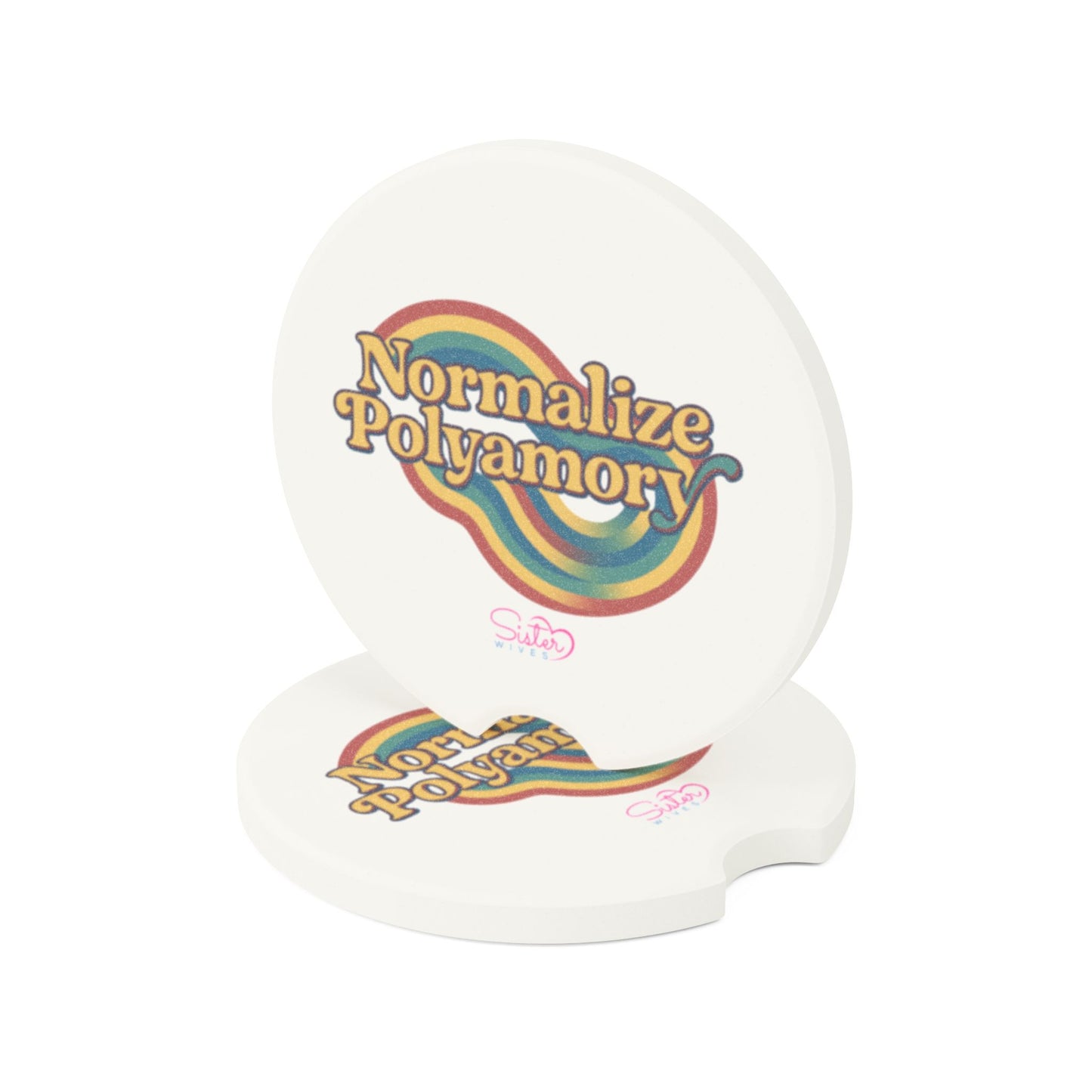 Soapstone Car Coaster Yellow Normalize Polyamory