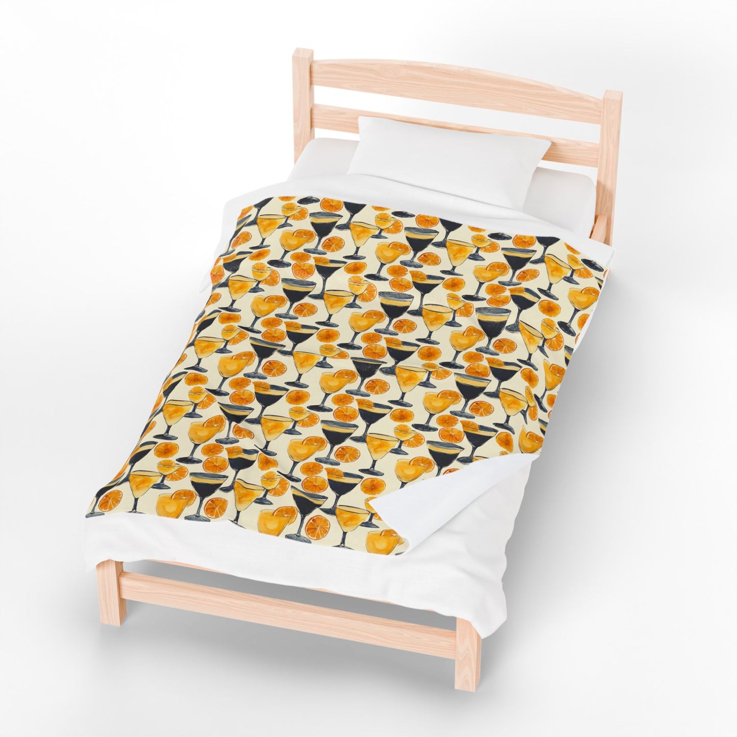 Lemon Cocktail Throw Blanket | Citrus Cocktail Cozy Blanket | Retro Kitchen & Bar Decor | Polyamory & ENM Friendly Home Decor | Swinger Lifestyle Cozy Blanket | Minimalist Blush Stripe Throw