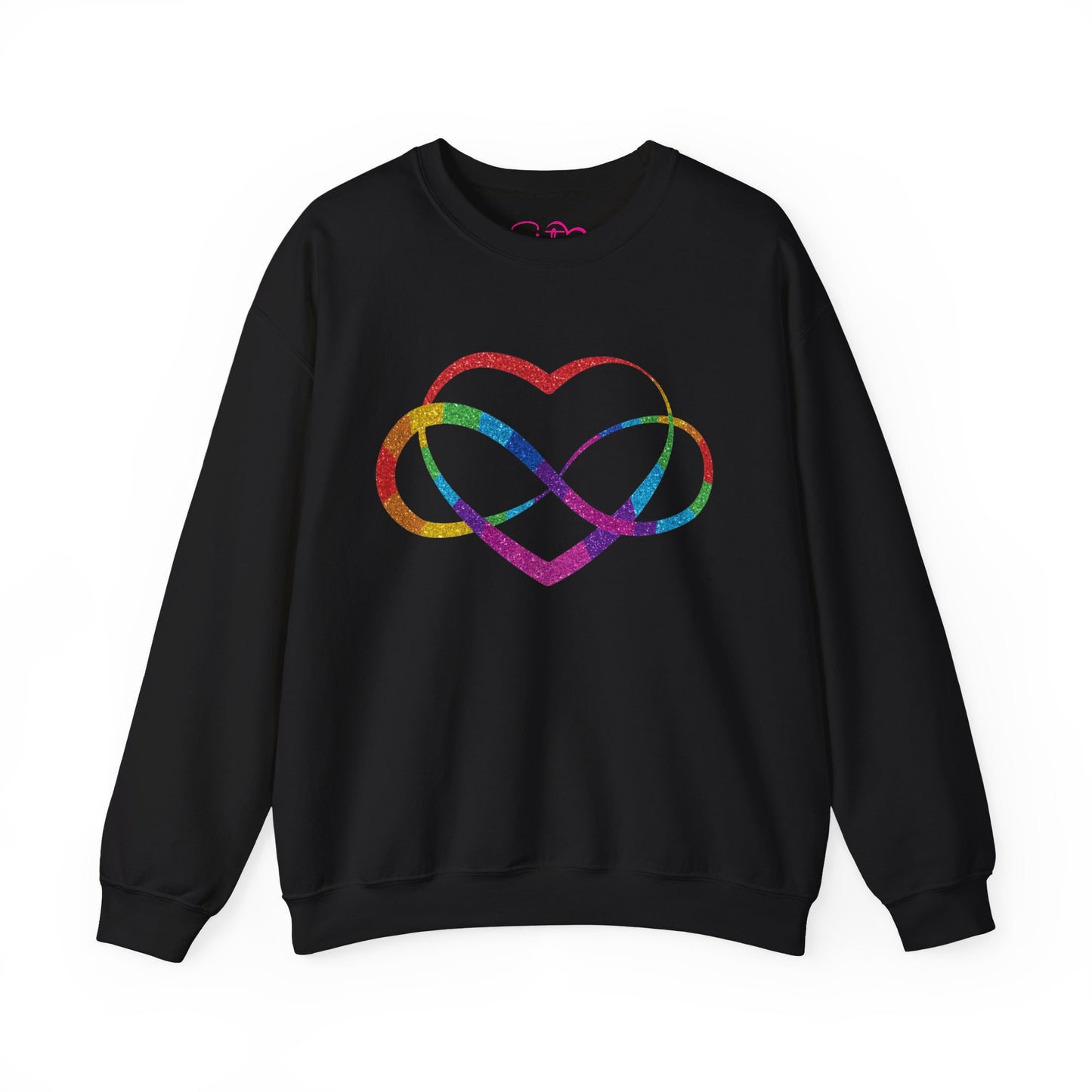Infinity Heart Crewneck Sweatshirt | Polyamory & ENM Symbol Pullover | LGBTQ+ Inclusive Chosen Family Apparel | Cozy Pride Sweatshirt