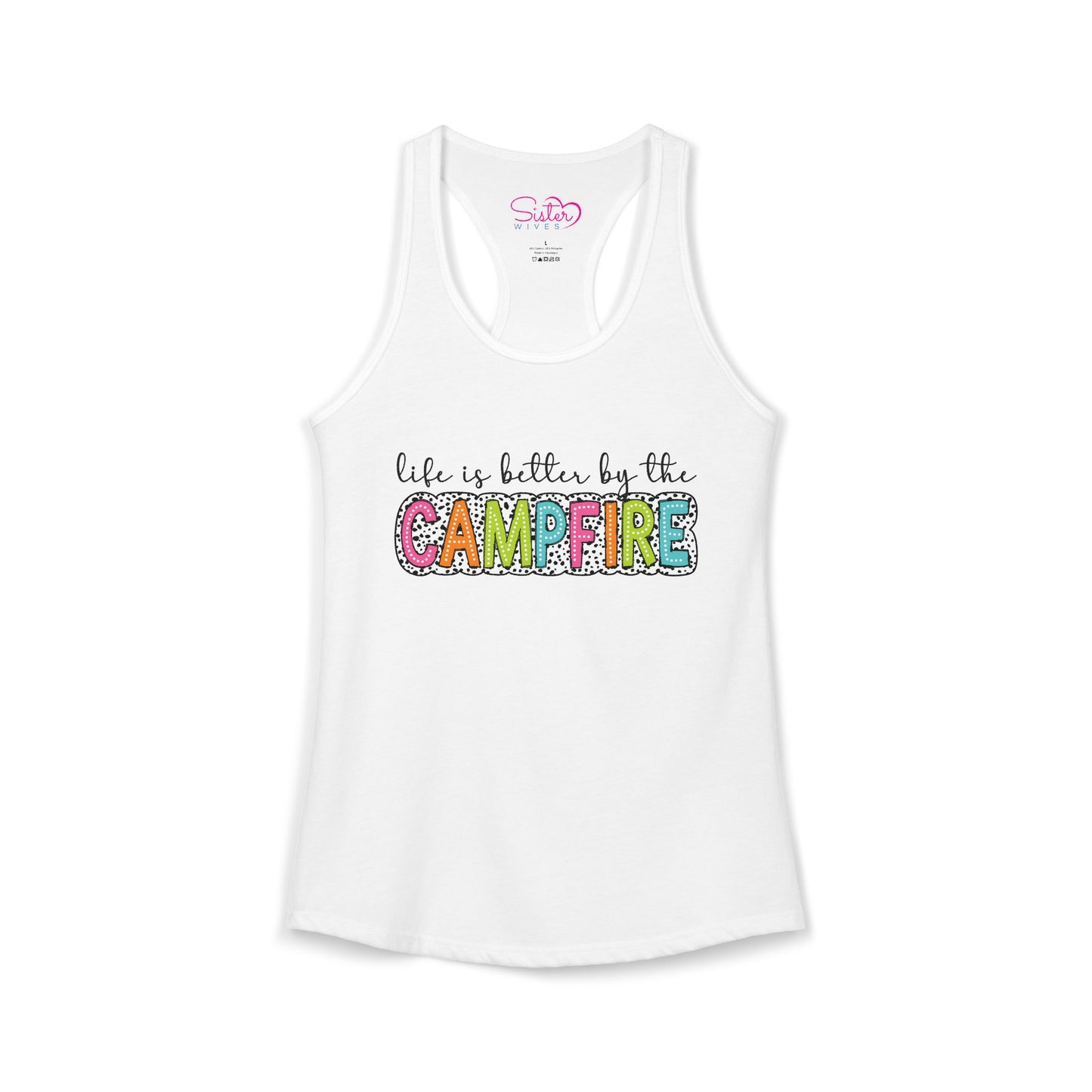 Campfire Racerback Tank | Cozy Outdoorsy Summer Tank Top | Chosen Family Camping Shirt | Inclusive Lifestyle Apparel