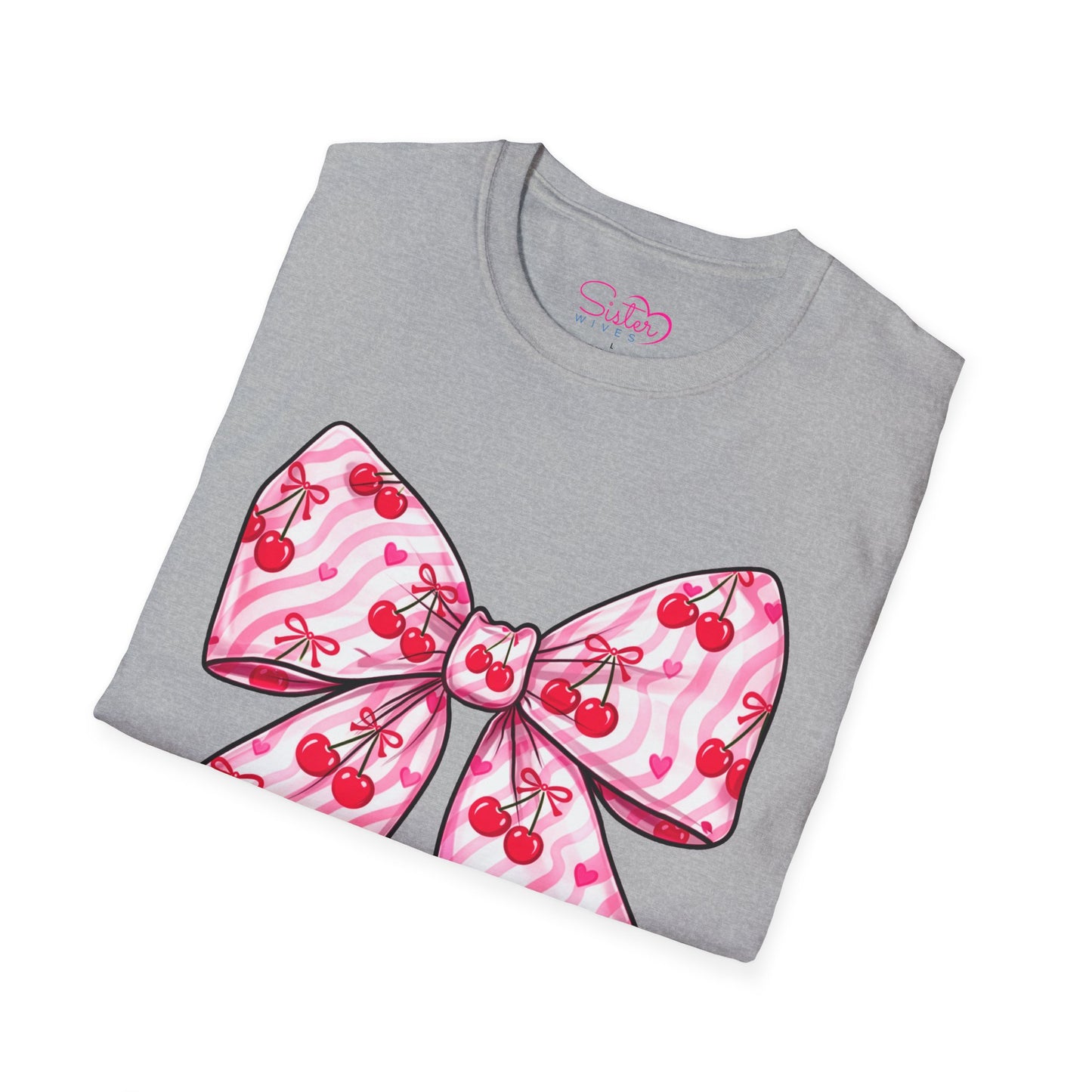 Valentine's Day Red Coquette Bow Shirt – Flirty Valentine Bow T-Shirt, Polyamory ENM Non-Monogamy Symbol Tee, Unisex Gildan 64000