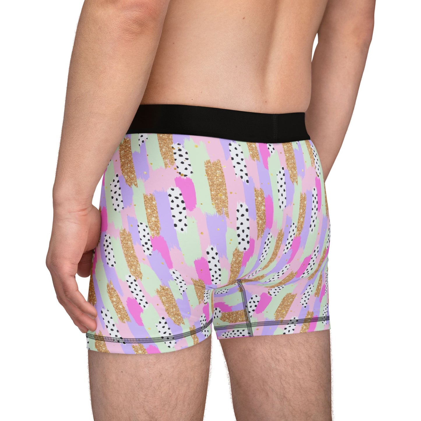 Pastel Abstract Men’s Boxer Briefs | Polyamory-Friendly Underwear | ENM Men’s Loungewear | Aesthetic Stretch Boxer Briefs | Body-Positive Intimates