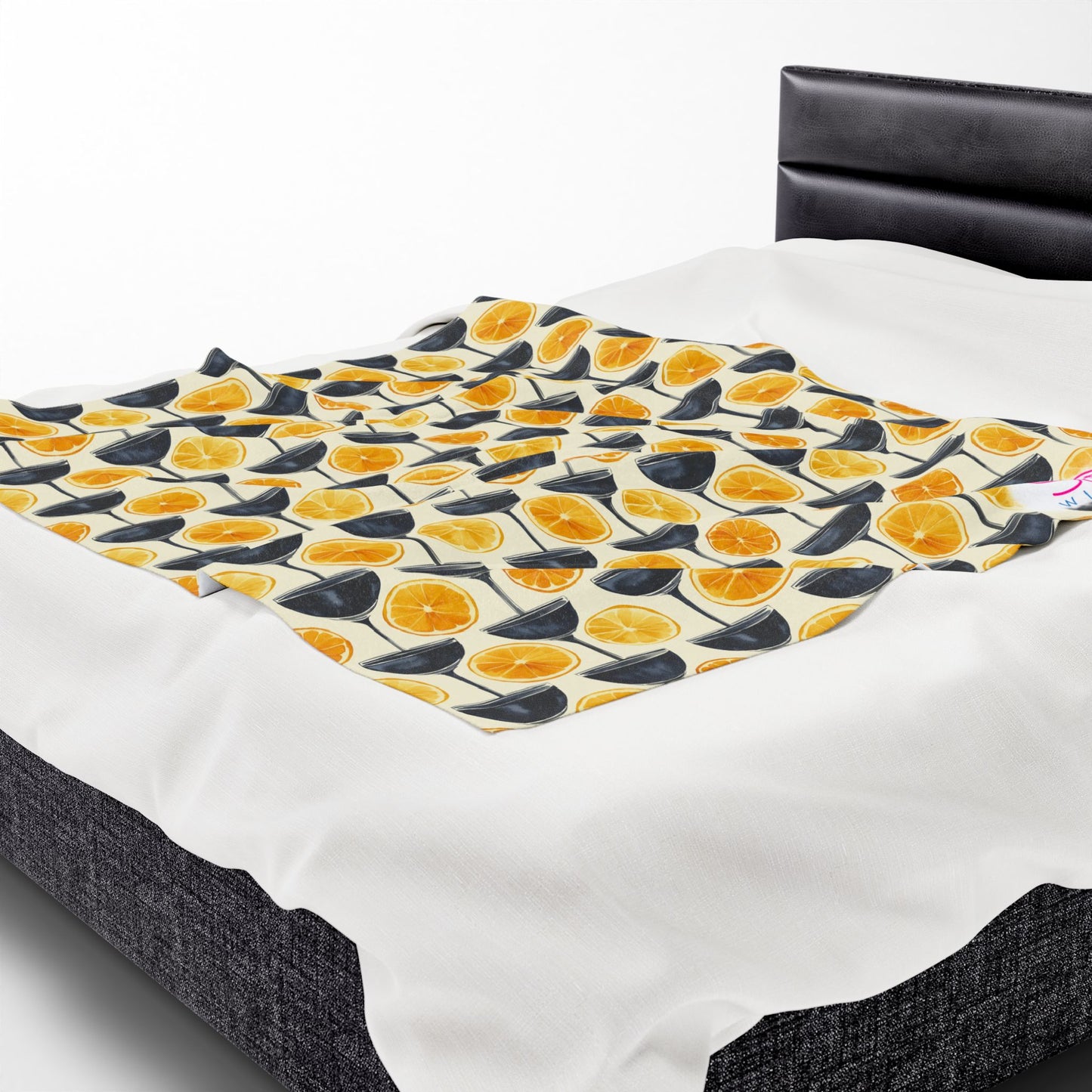 Lemon Martini Throw Blanket | Citrus Cocktail Cozy Blanket | Retro Kitchen & Bar Decor | Polyamory & ENM Friendly Home Decor | Swinger Lifestyle Cozy Blanket | Minimalist Blush Stripe Throw