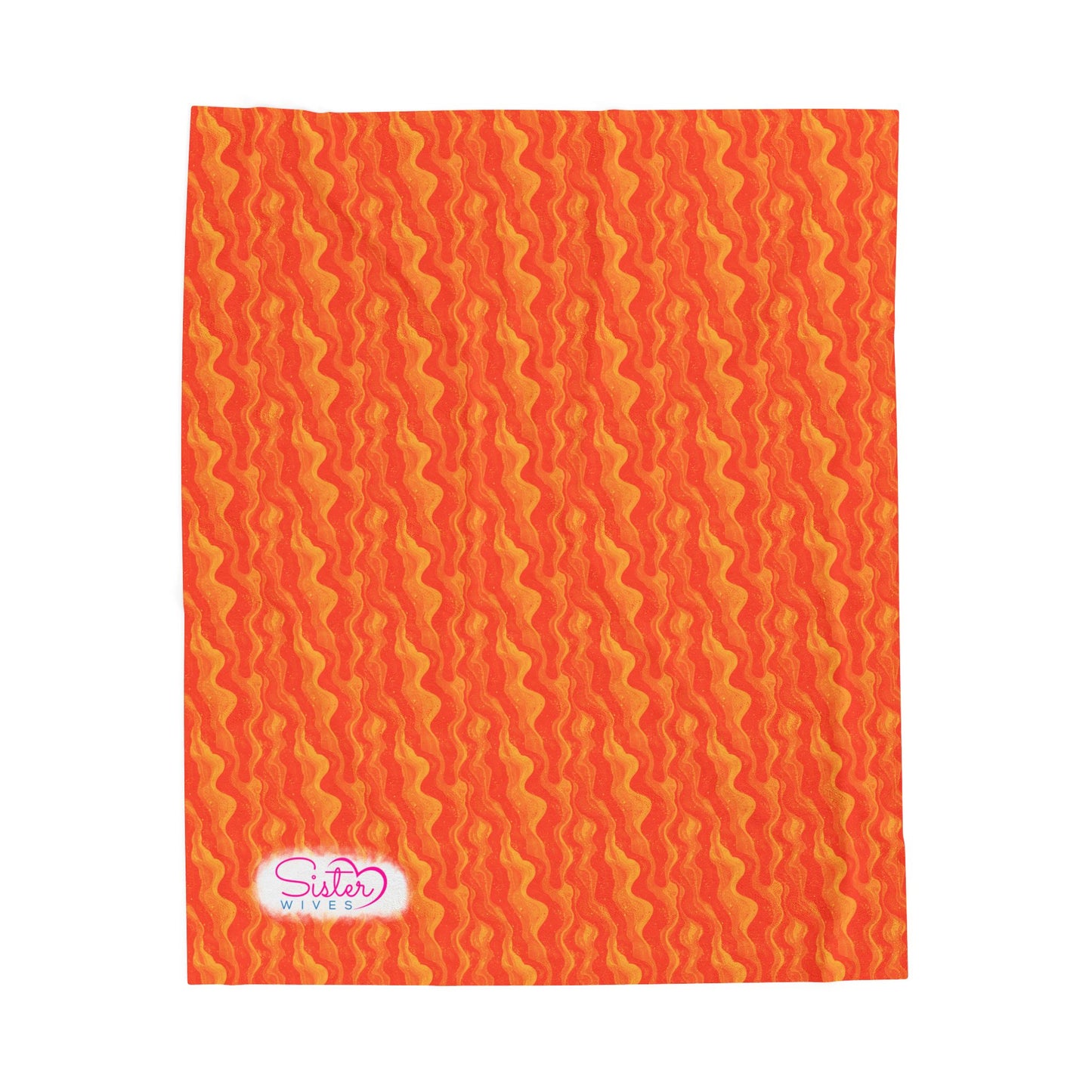 Sister Wives Orange Oil Slick Cozy Velveteen Plush Blanket for Comfort & Warmth, Great for Home Decor, Gifts, Living Room, Couch, Bedroom
