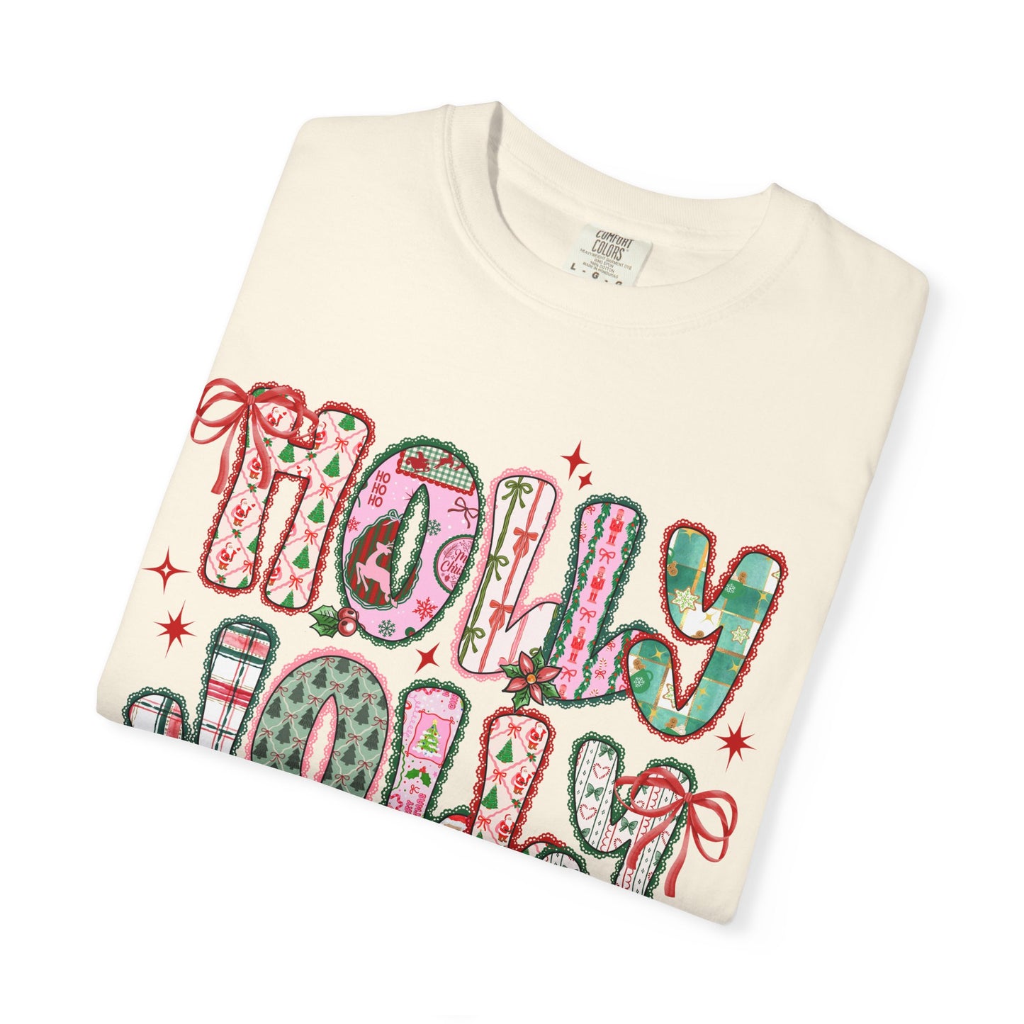 Holly Jolly Holiday Coquette T-Shirt, Unisex Festive Tee, Christmas Shirt, Cute Gift for Her, Holiday Party Wear