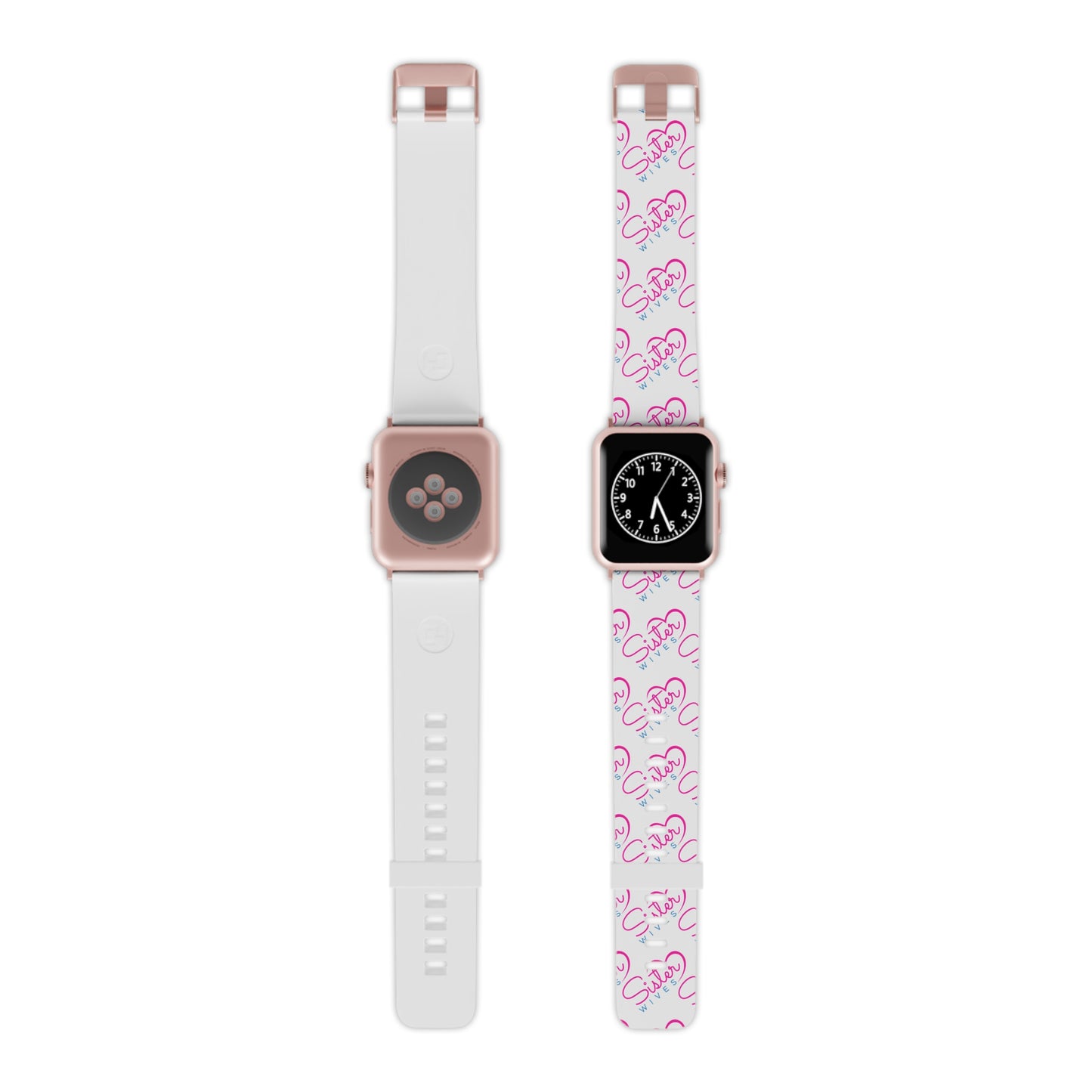 Sister Wives Logo Apple Watch Band — Pink Heart Script Pattern