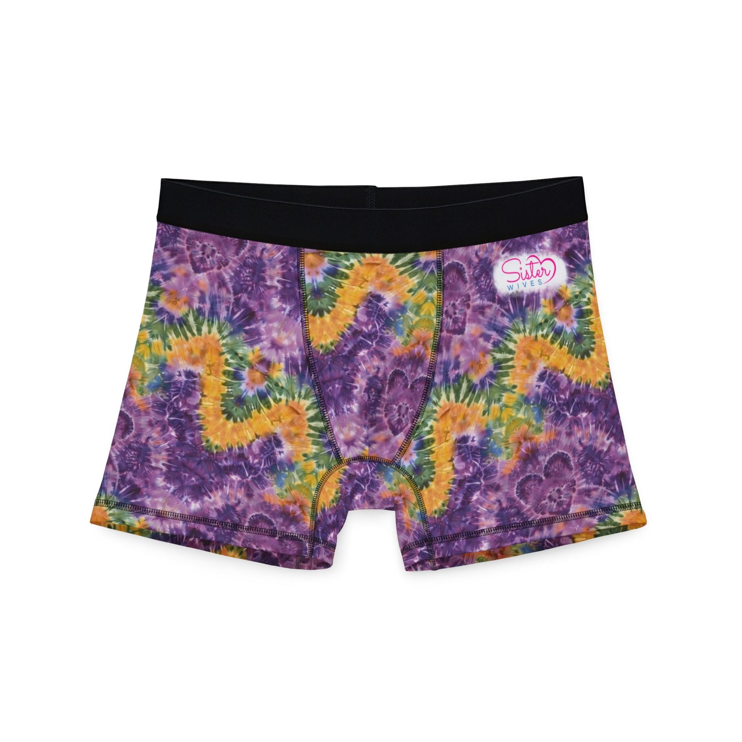 Mardi Gras Tie-Dye Men’s Boxer Briefs | Polyamory ENM Pride Underwear | Ethical Non-Monogamy Lifestyle Boxers | Colorful Festival-Inspired Men’s Underwear
