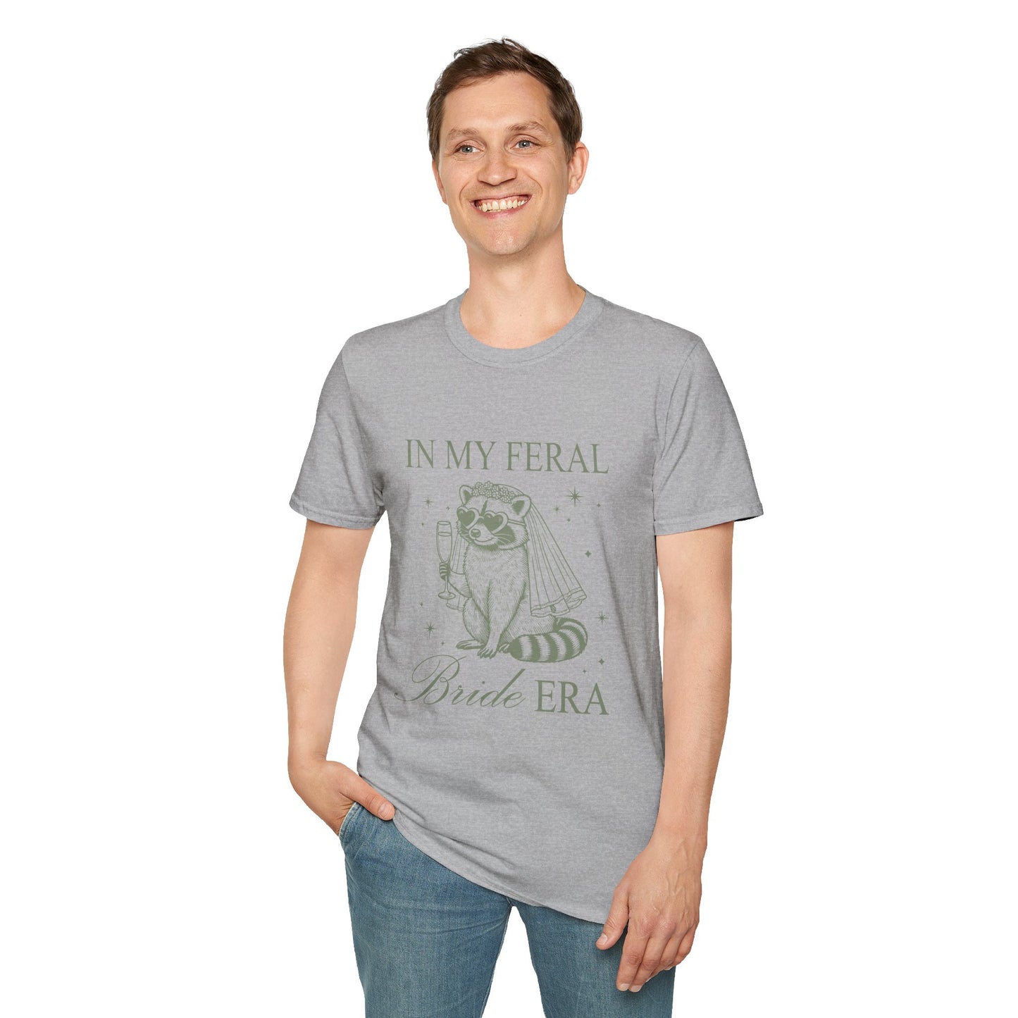 In My Feral Bride Era Shirt – Funny Bachelorette Party Tee, Chaotic Bride Humor Wedding Shirt, Poly-Friendly Unisex Gildan 64000