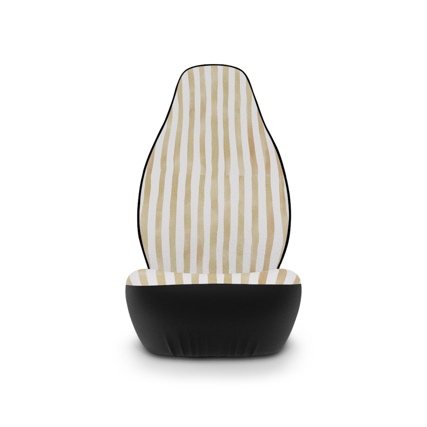 Light Brown Stripe Car Seat Covers – Minimalist Boho Auto Decor | Polyamory & ENM Friendly