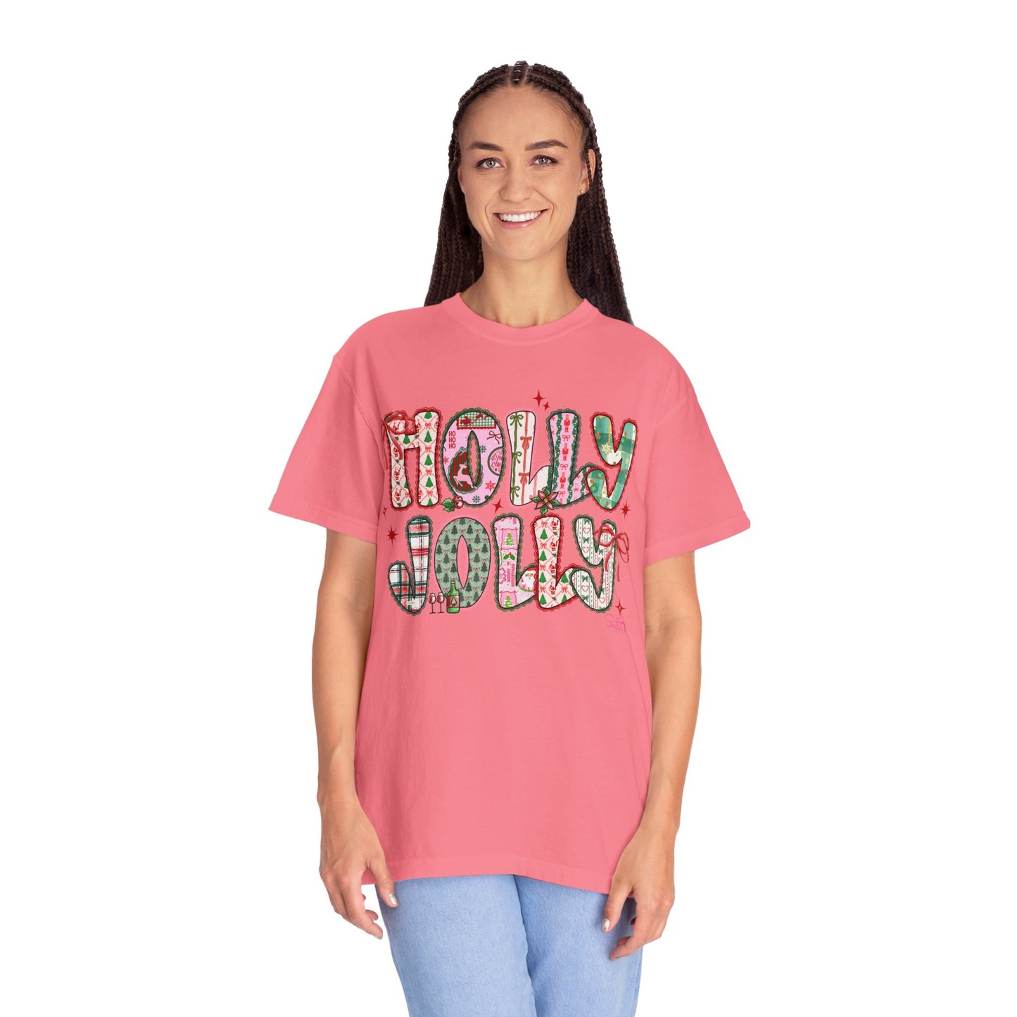 Holly Jolly Holiday Coquette T-Shirt, Unisex Festive Tee, Christmas Shirt, Cute Gift for Her, Holiday Party Wear