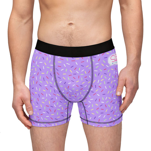 Purple Sprinkle Men’s Boxer Briefs | Polyamory-Friendly Underwear | ENM Men’s Loungewear | Aesthetic Stretch Boxer Briefs | Body-Positive Intimates