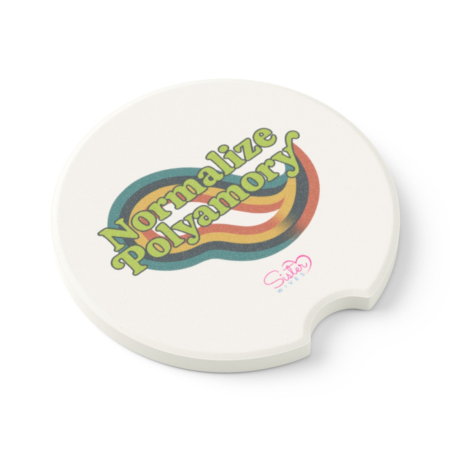 Soapstone Car Coaster Green Normalize Polyamory