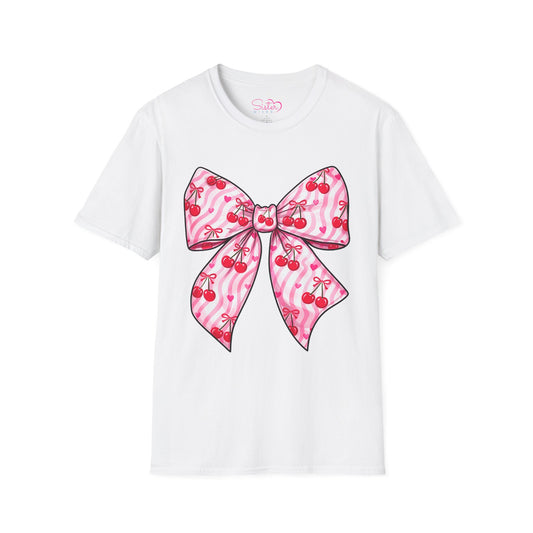 Valentine's Day Red Coquette Bow Shirt – Flirty Valentine Bow T-Shirt, Polyamory ENM Non-Monogamy Symbol Tee, Unisex Gildan 64000