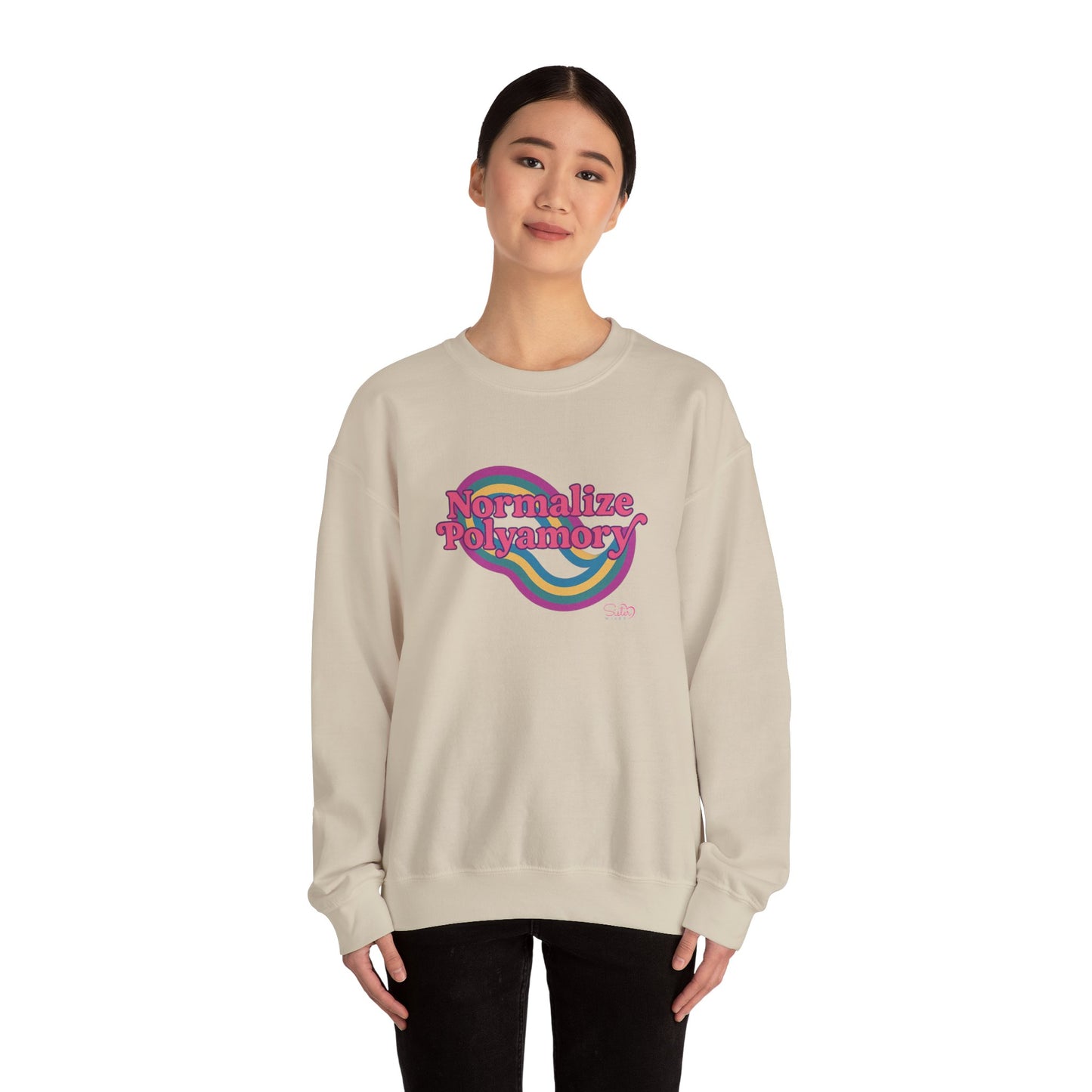 Normalize Polyamory Sweatshirt – Ethical Non-Monogamy Unisex Crewneck | Poly Pride & Relationship Visibility Apparel