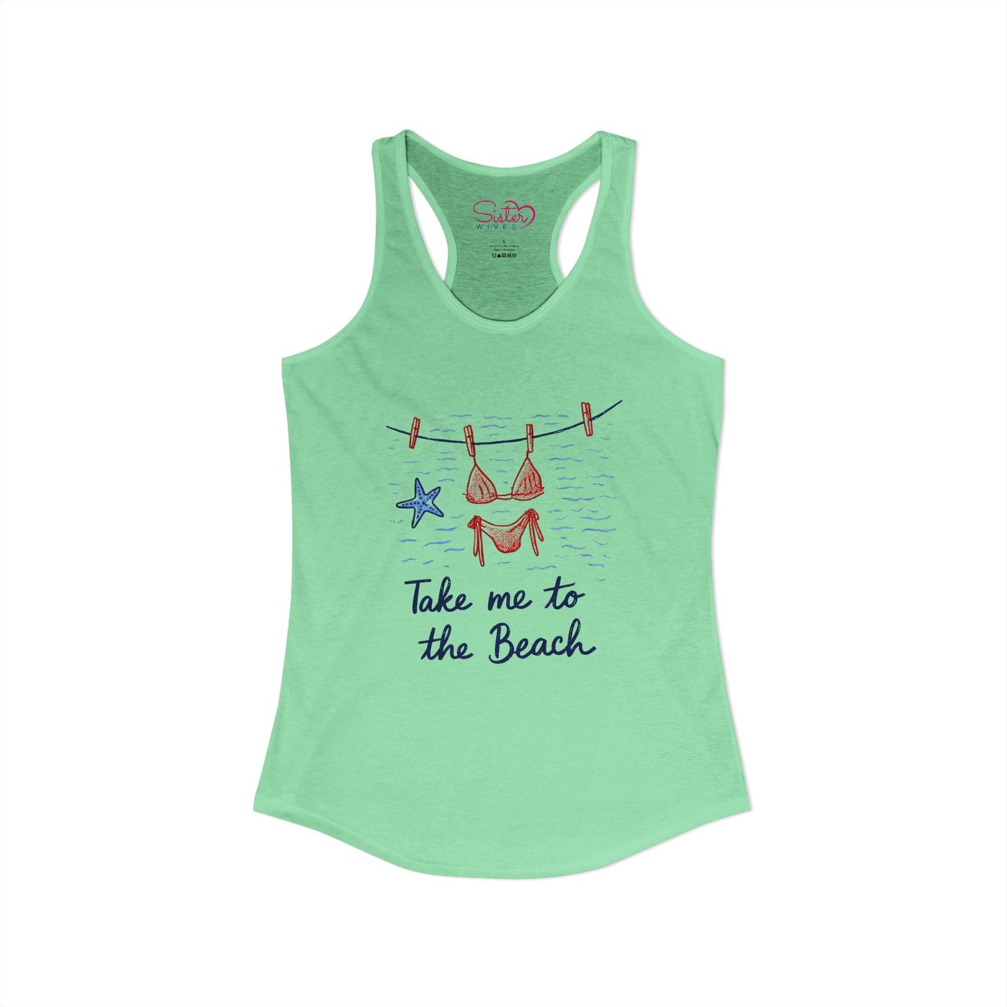 Take Me to the Beach Racerback Tank – Cute Summer Tank Top | Beach Lover Shirt | Vacation Graphic Tank