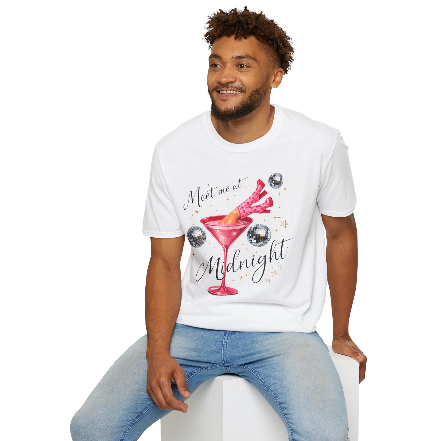 Meet Me at Midnight Shirt – Cocktail Party Graphic Tee, Flirty Night Out Shirt, Poly-Friendly ENM Unisex Gildan 64000