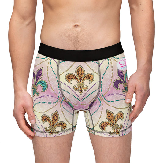 Mardi Gras Cheetah Print Men’s Boxer Briefs | Polyamory ENM Pride Underwear, Matching Couples Underwear