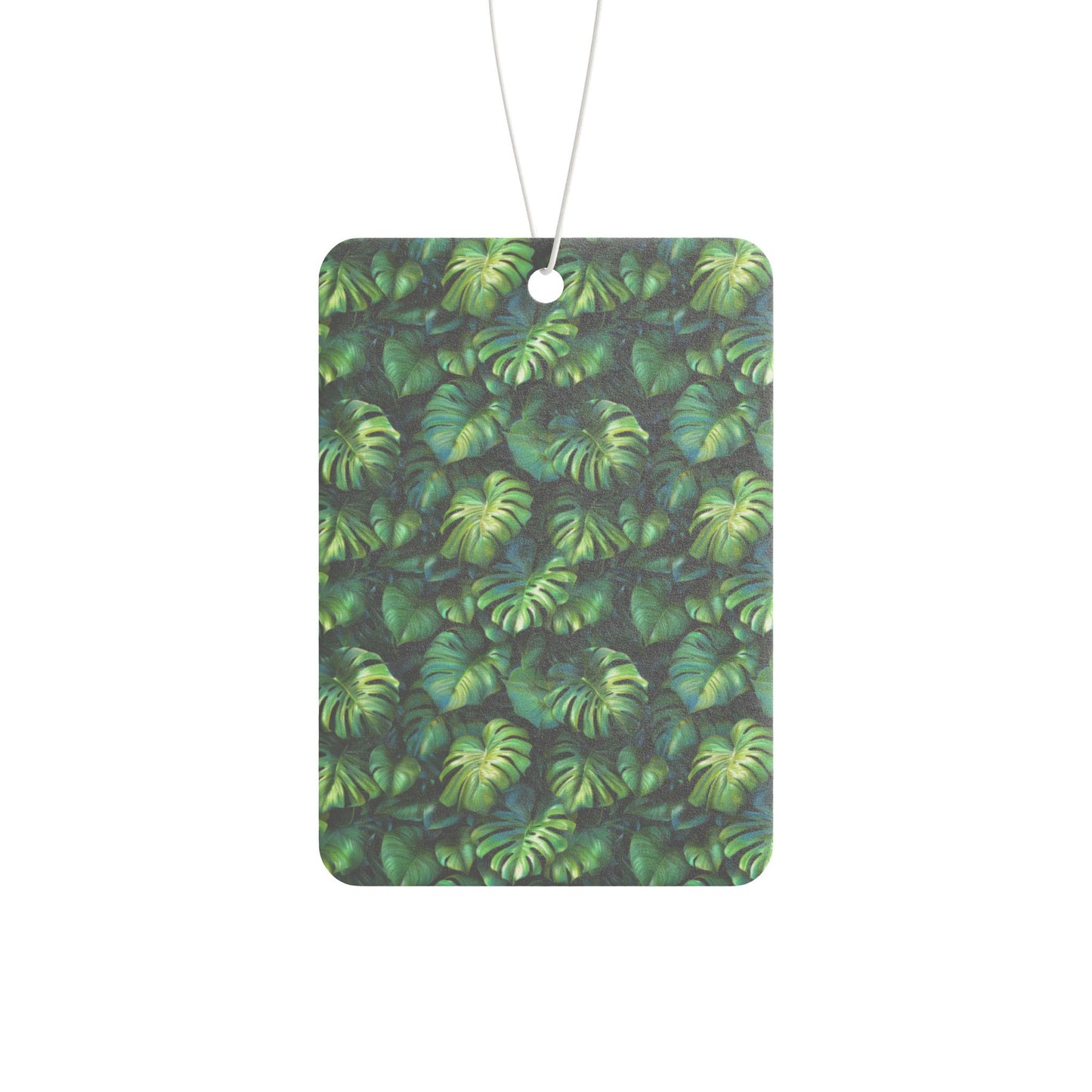 Tropical Leaf Car Air Freshener – Green Jungle Aesthetic Hanging Diffuser | Pine, New Car & Black Ice Scents