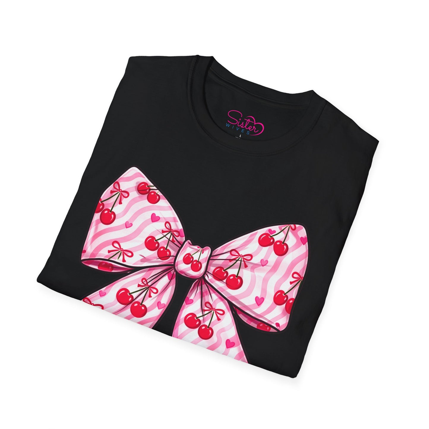 Valentine's Day Red Coquette Bow Shirt – Flirty Valentine Bow T-Shirt, Polyamory ENM Non-Monogamy Symbol Tee, Unisex Gildan 64000