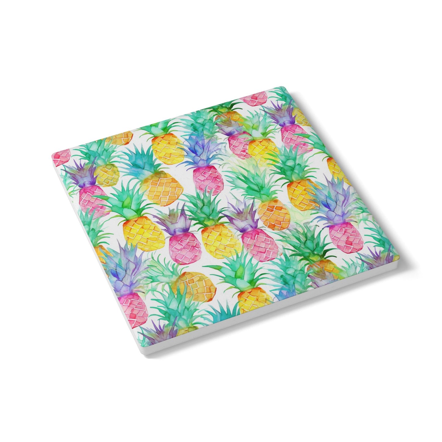 Neon Tropical Pineapple Coaster Set - Fun Summer Drink Coaster, Home Bar Decor, Tropical Party Supplies, Gift for Beach Lovers, Kitchen Accessory