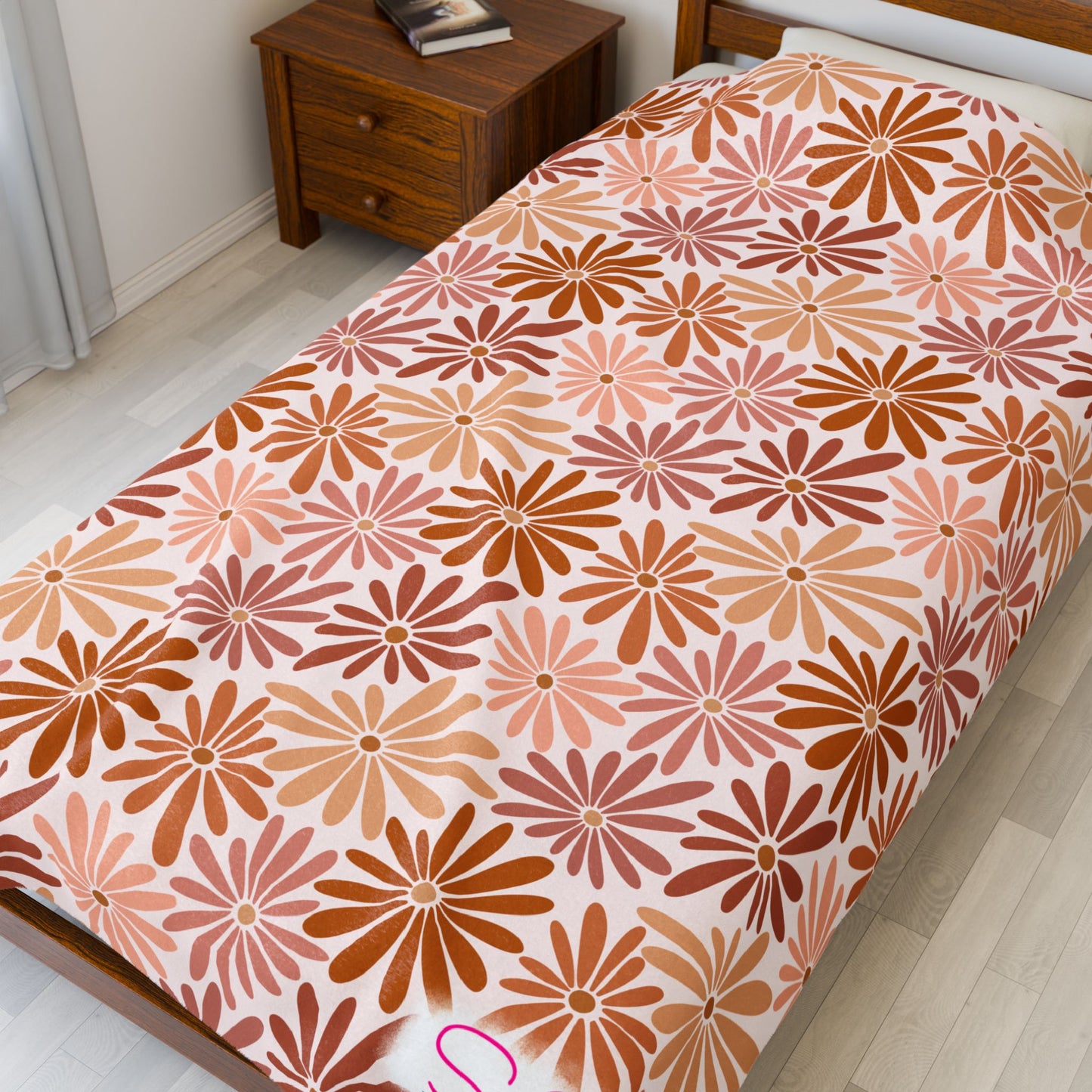 Boho Floral Throw Blanket – Cozy Botanical Home Decor | Polyamory & ENM Friendly