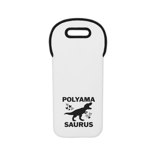 Fun Dino Polyamorous Humor Wine Tote Bag, Dinosaur Gifts, Party Accessories, Funny Wine Carrier, Cute Wine Gift Bag
