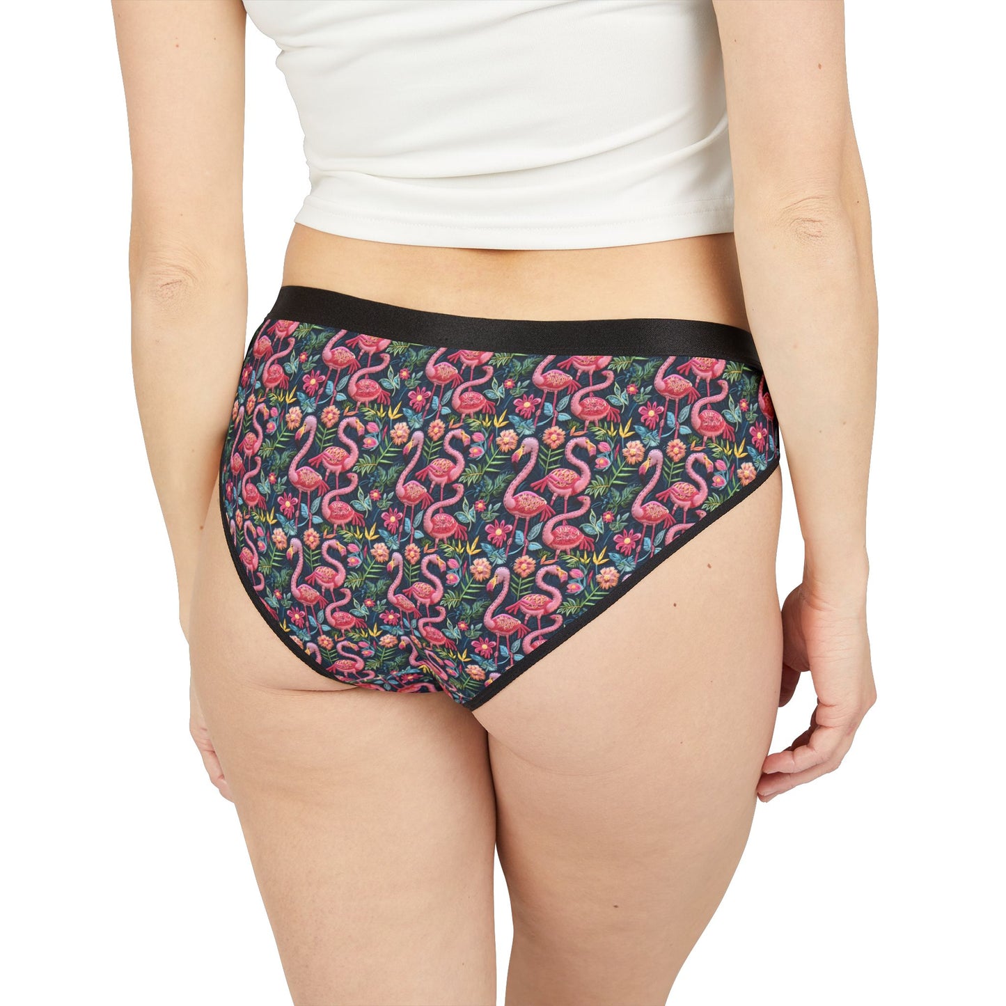 Sisterwives Tropical Flamingo & Floral Women’s Panties Vibrant Lingerie, Comfortable Underwear, Fun Gift for Her