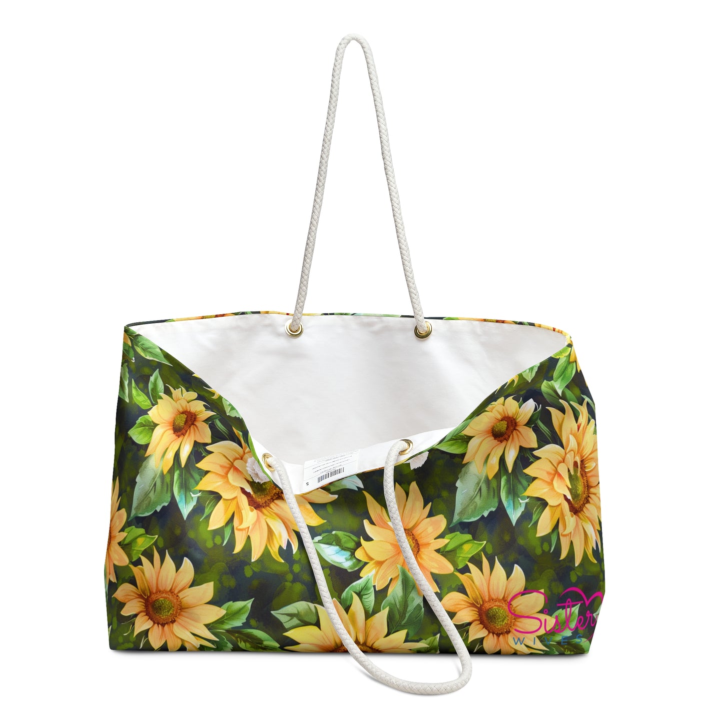 Sunflower Weekender Bag – Floral Travel Tote, Large Sunflower Overnight Bag, Cottagecore Farmhouse Carryall, Beach & Weekend Getaway Bag