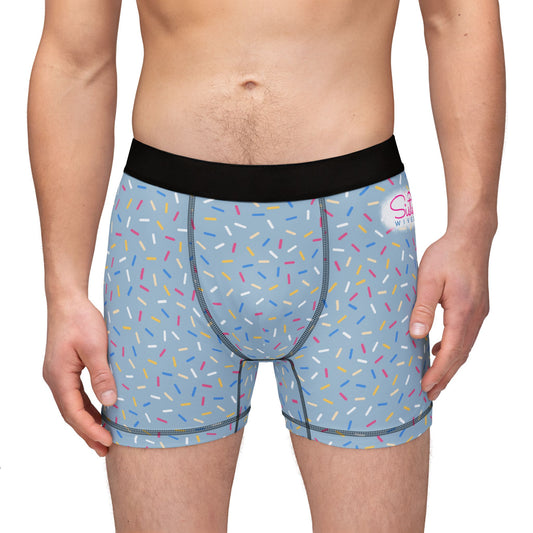 Blue Sprinkle Men’s Boxer Briefs | Polyamory-Friendly Underwear | ENM Men’s Loungewear | Aesthetic Stretch Boxer Briefs | Body-Positive Intimates