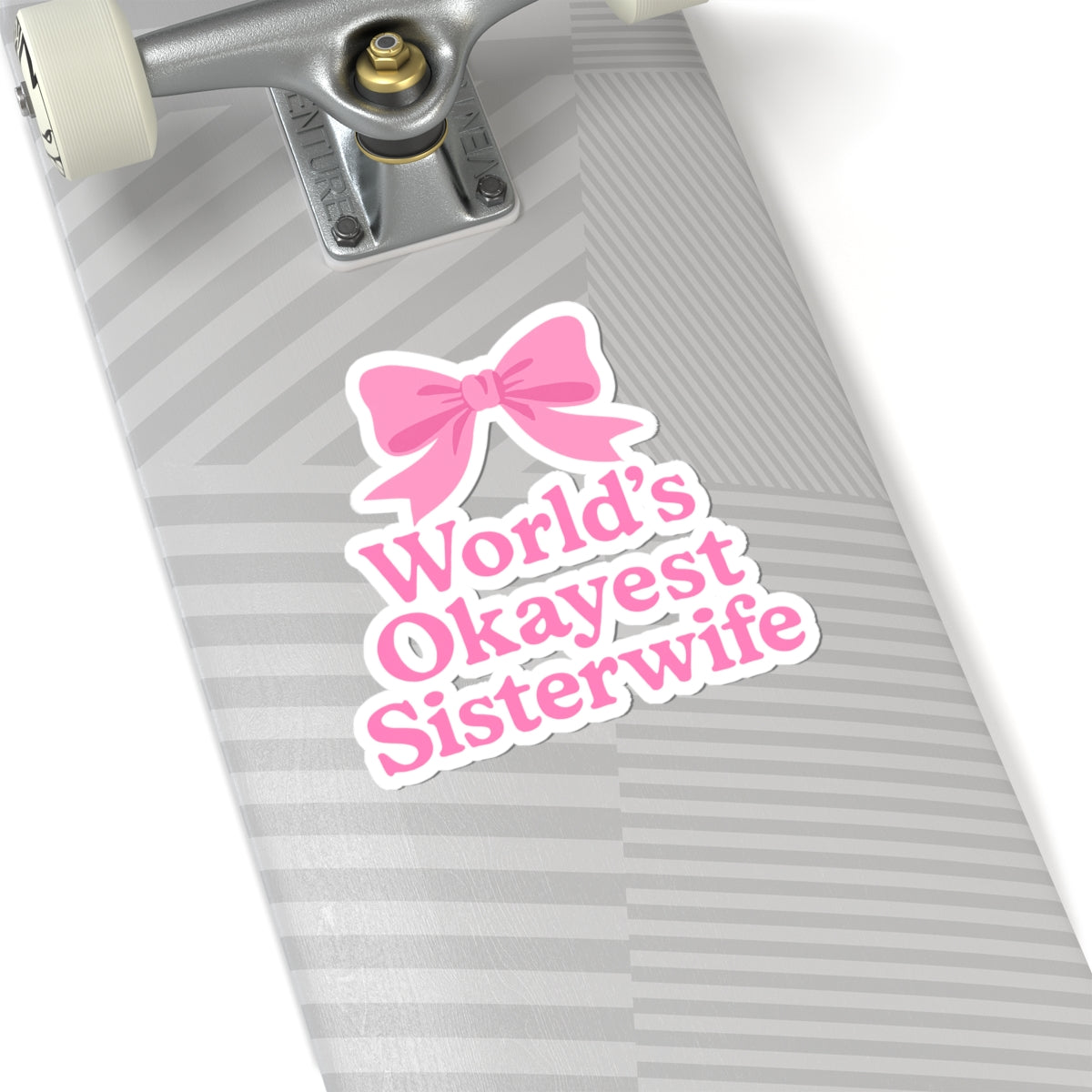 Pink Coquette World's Okayest Sisterwife Kiss-Cut Stickers - Fun, Playful Gift for Sisterwives, Durable Decals for Laptops, Journals, and Gifts