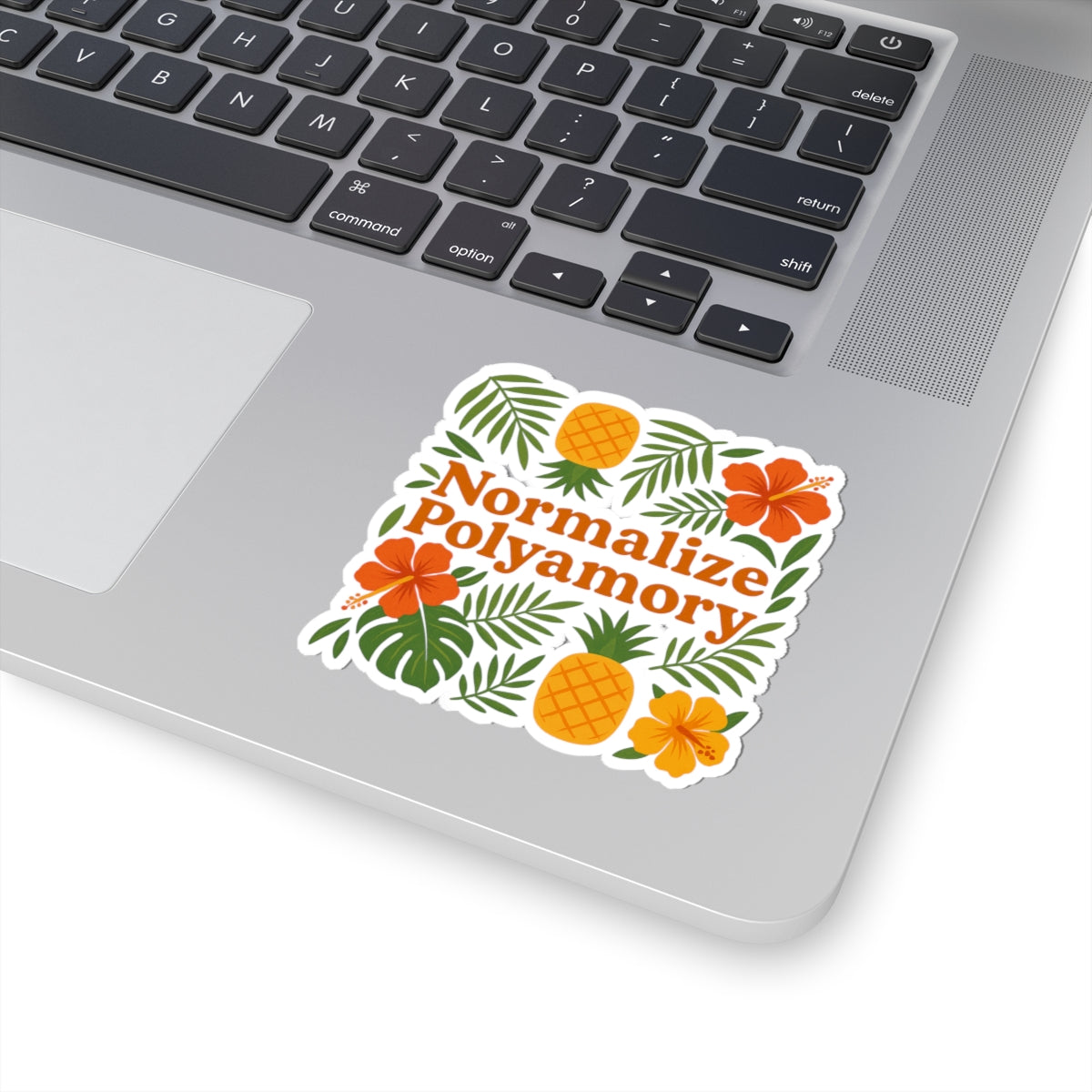 Pineapple Normalize Polyamory Kiss-Cut Stickers - Colorful LGBTQ+ Pride Decals for Laptop, Journals, Bumper, Water Bottles, Gifts