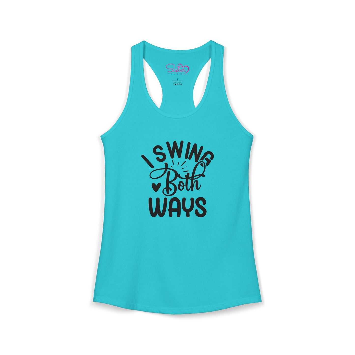 I Swing Both Ways Racerback Tank | Bisexual & Swinger Humor Tank Top | ENM Friendly Summer Shirt | Playful Inclusive Apparel