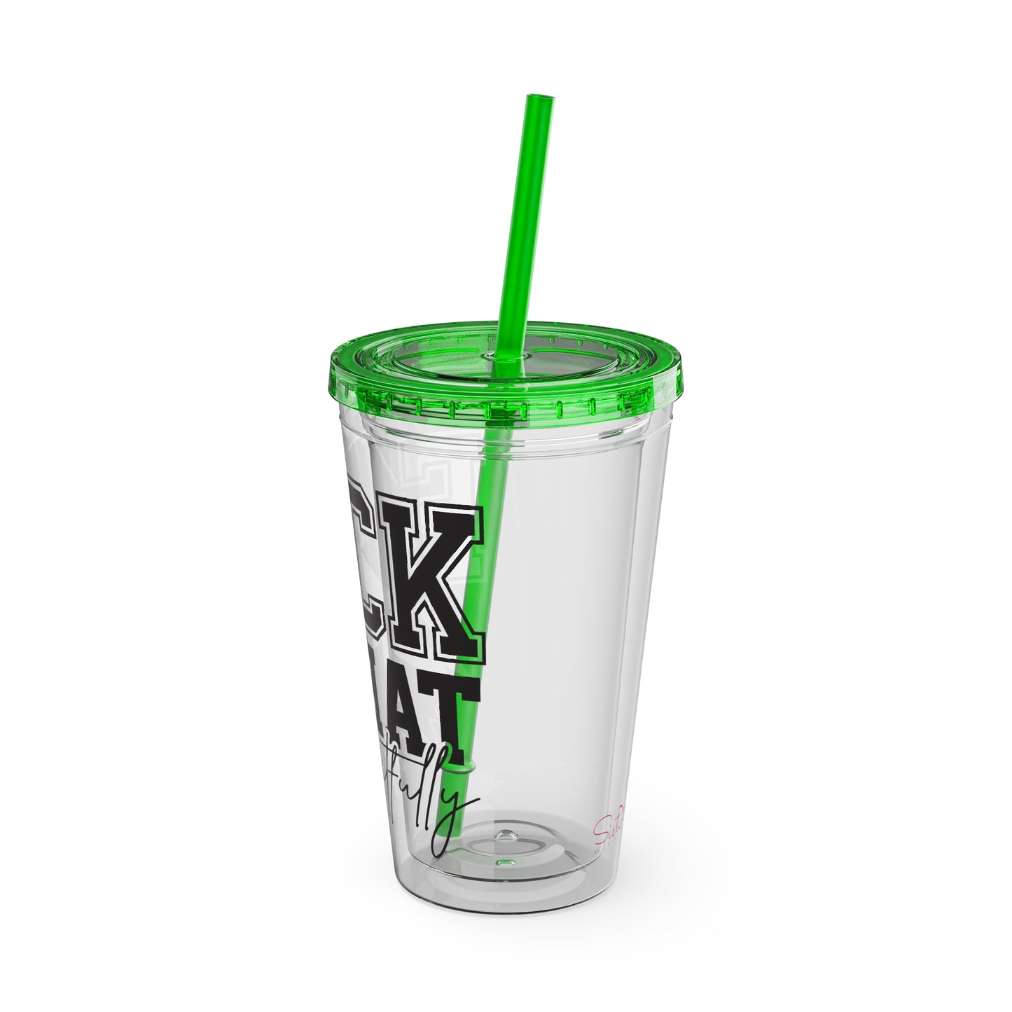Fuck That, Respectfully” 16oz Sunsplash Tumbler | Funny Sarcastic Humor Cup | Sassy Attitude Drinkware | Bold Statement Travel Tumbler | Snarky Gift