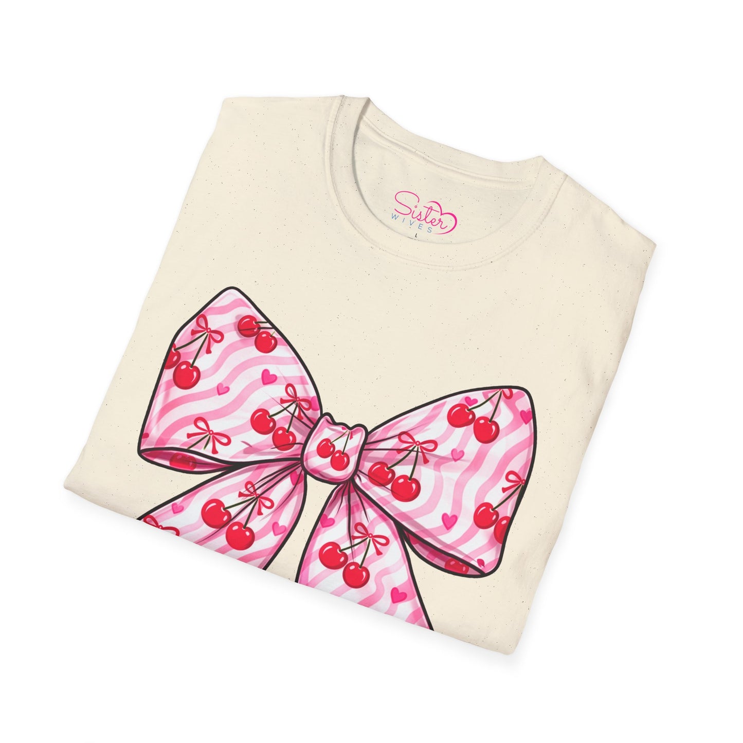 Valentine's Day Red Coquette Bow Shirt – Flirty Valentine Bow T-Shirt, Polyamory ENM Non-Monogamy Symbol Tee, Unisex Gildan 64000